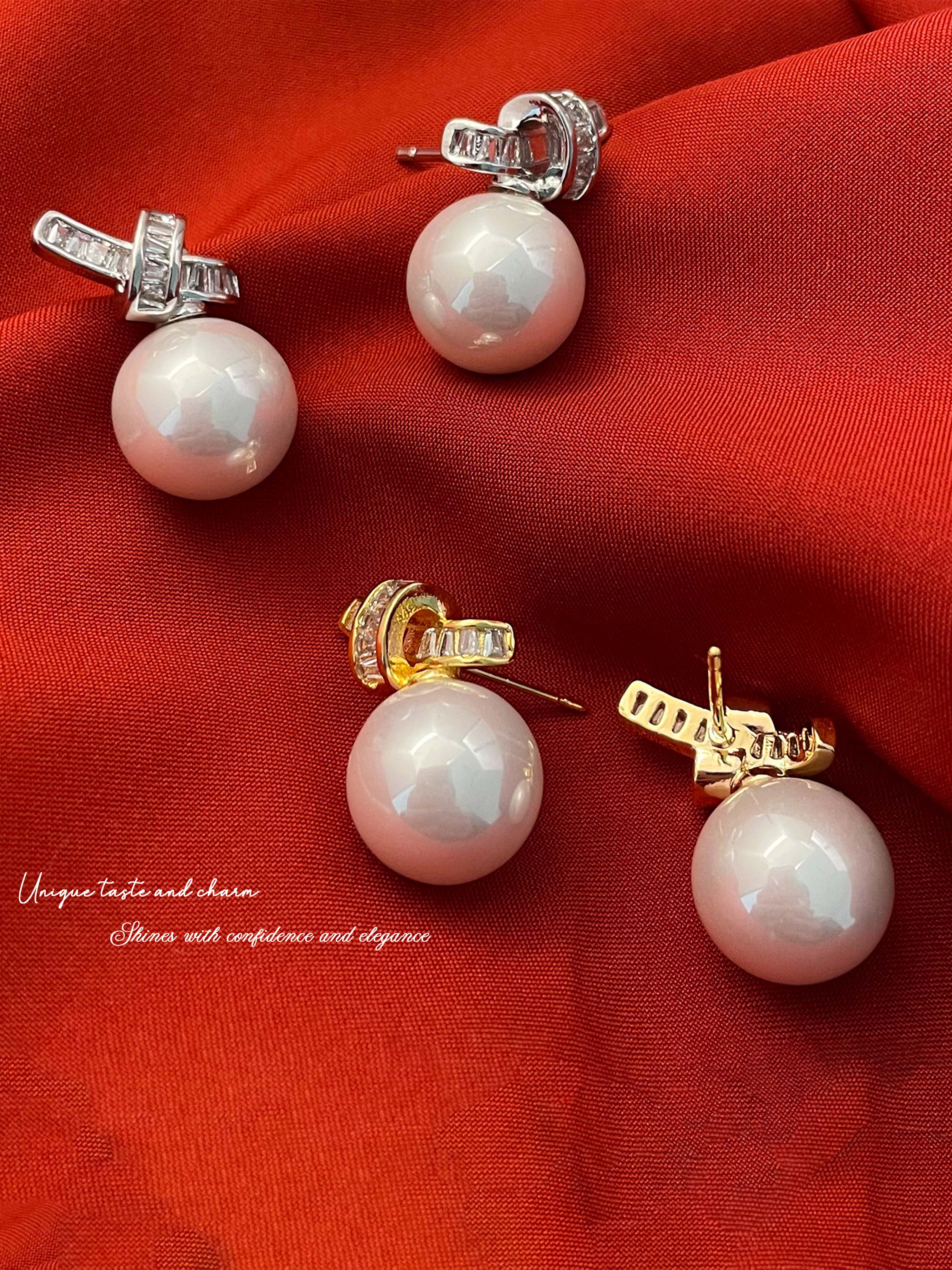 Faux Pearl Dangle Earrings