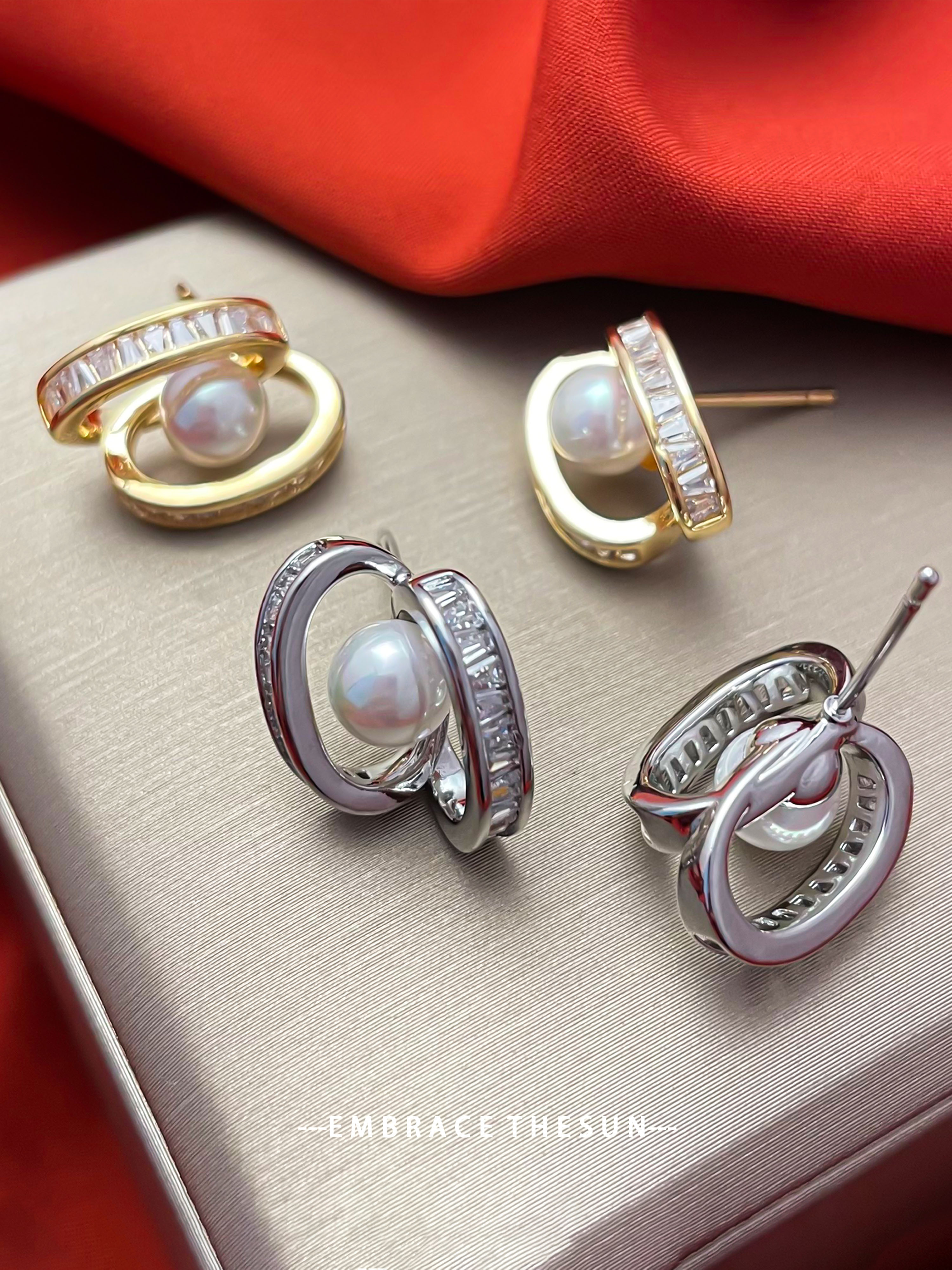 Faux Pearl Stud Earrings