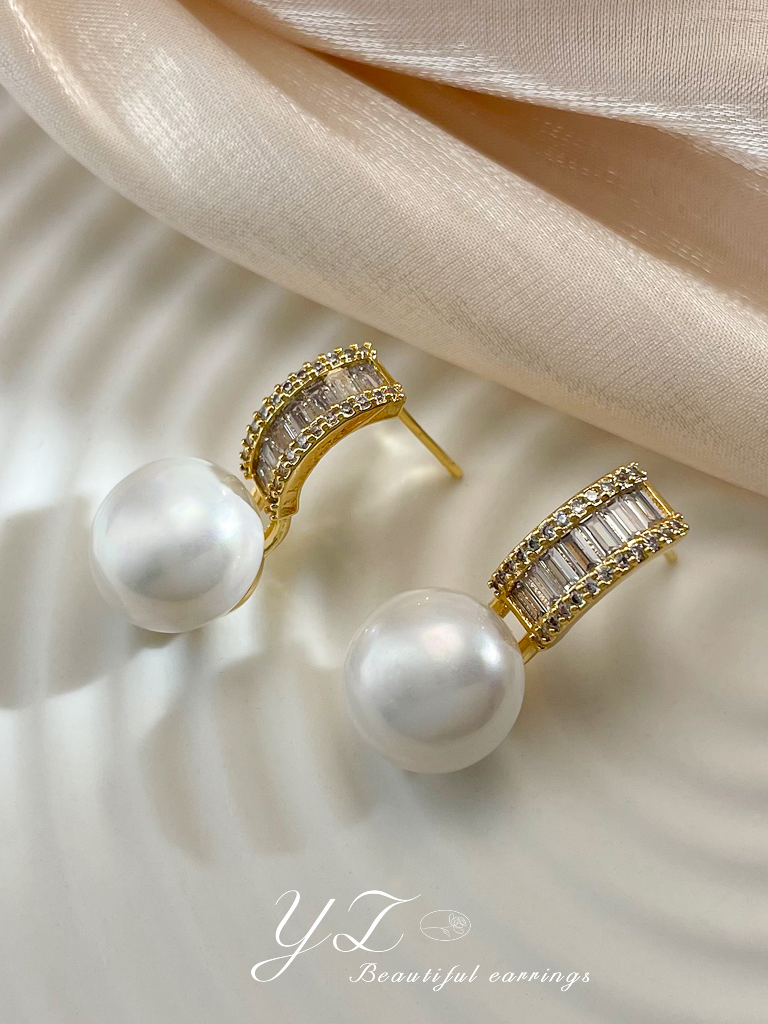 Faux Pearl Dangle Earrings