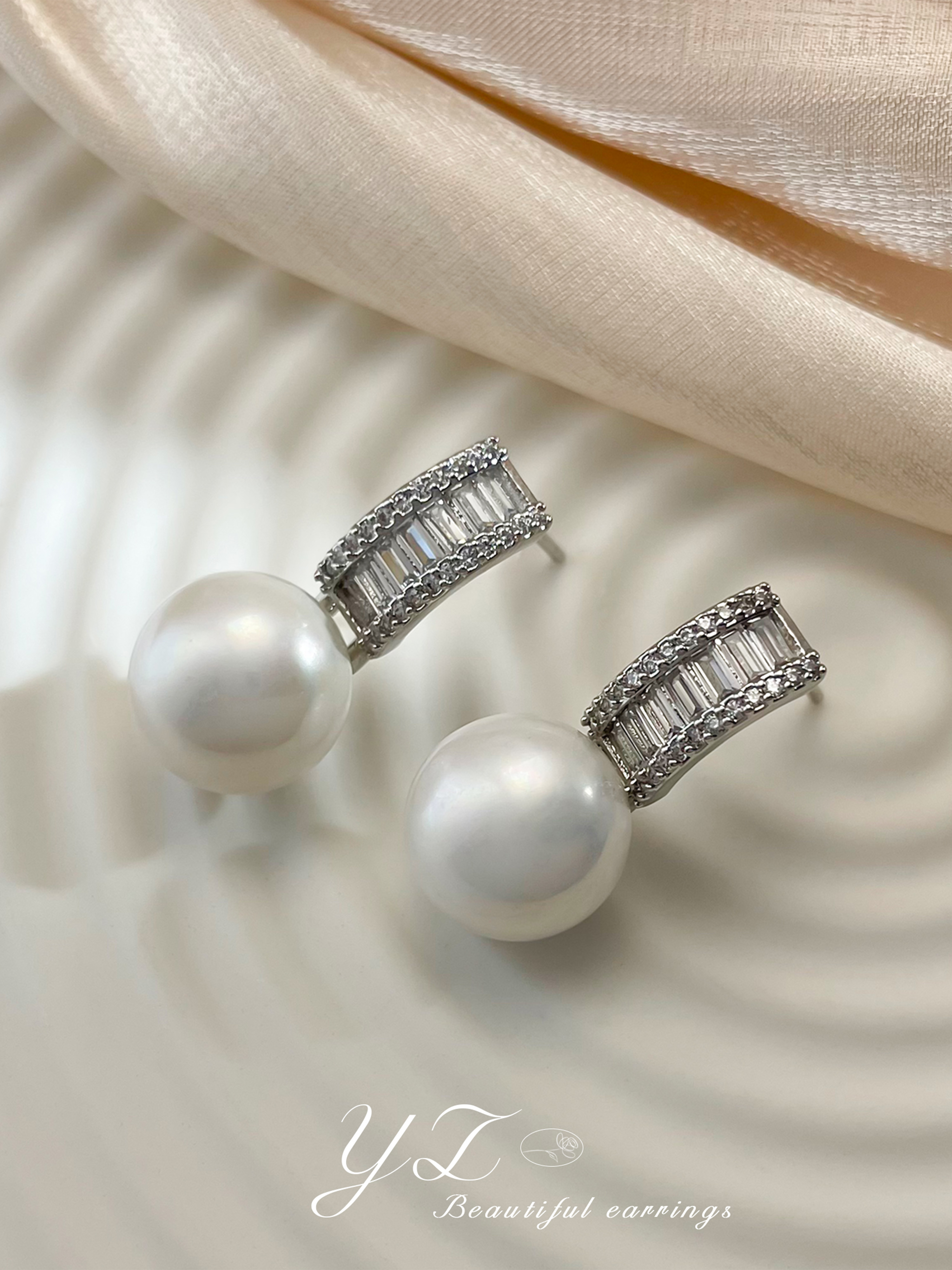 Faux Pearl Stud Earrings