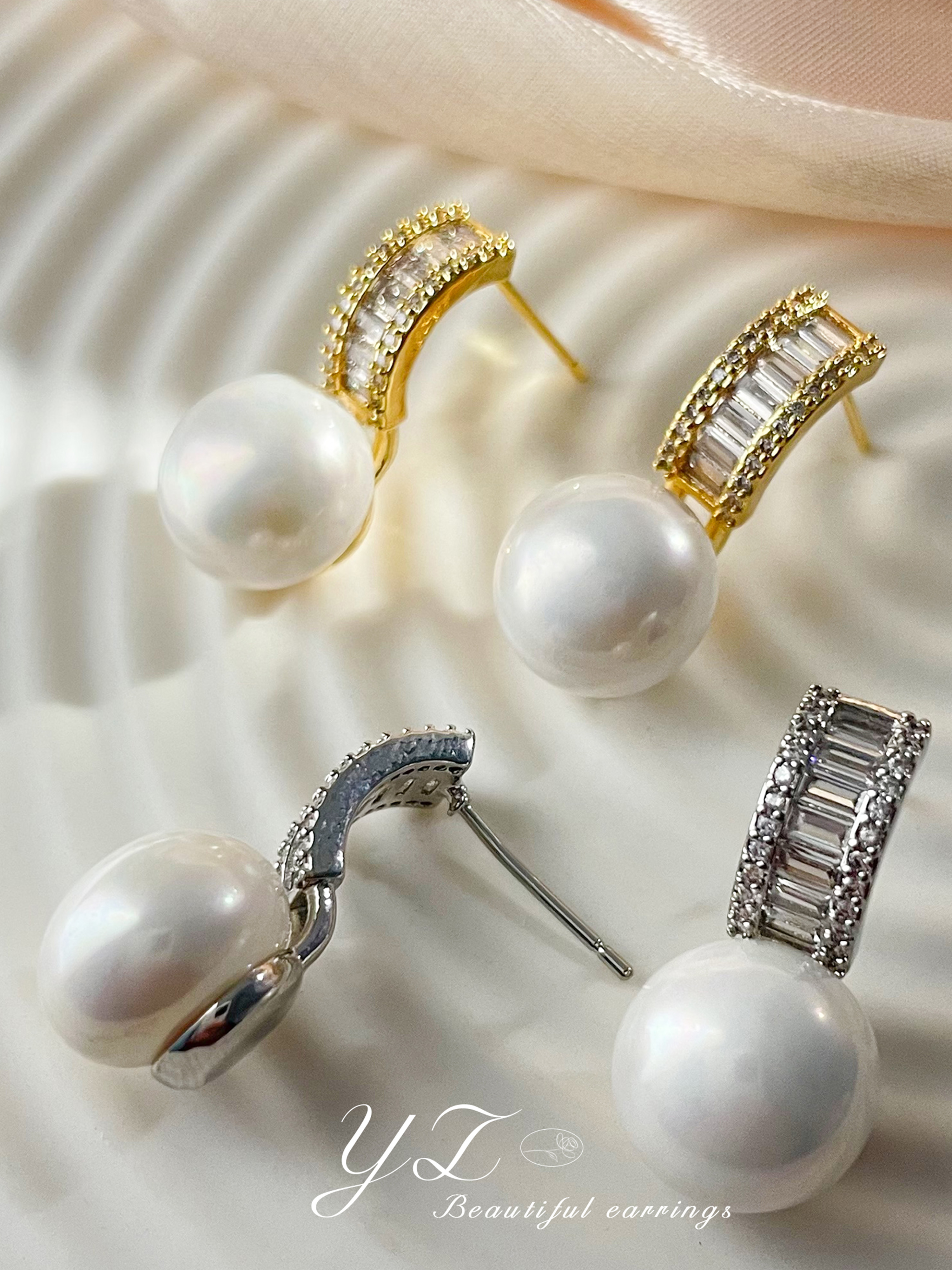 Faux Pearl Stud Earrings