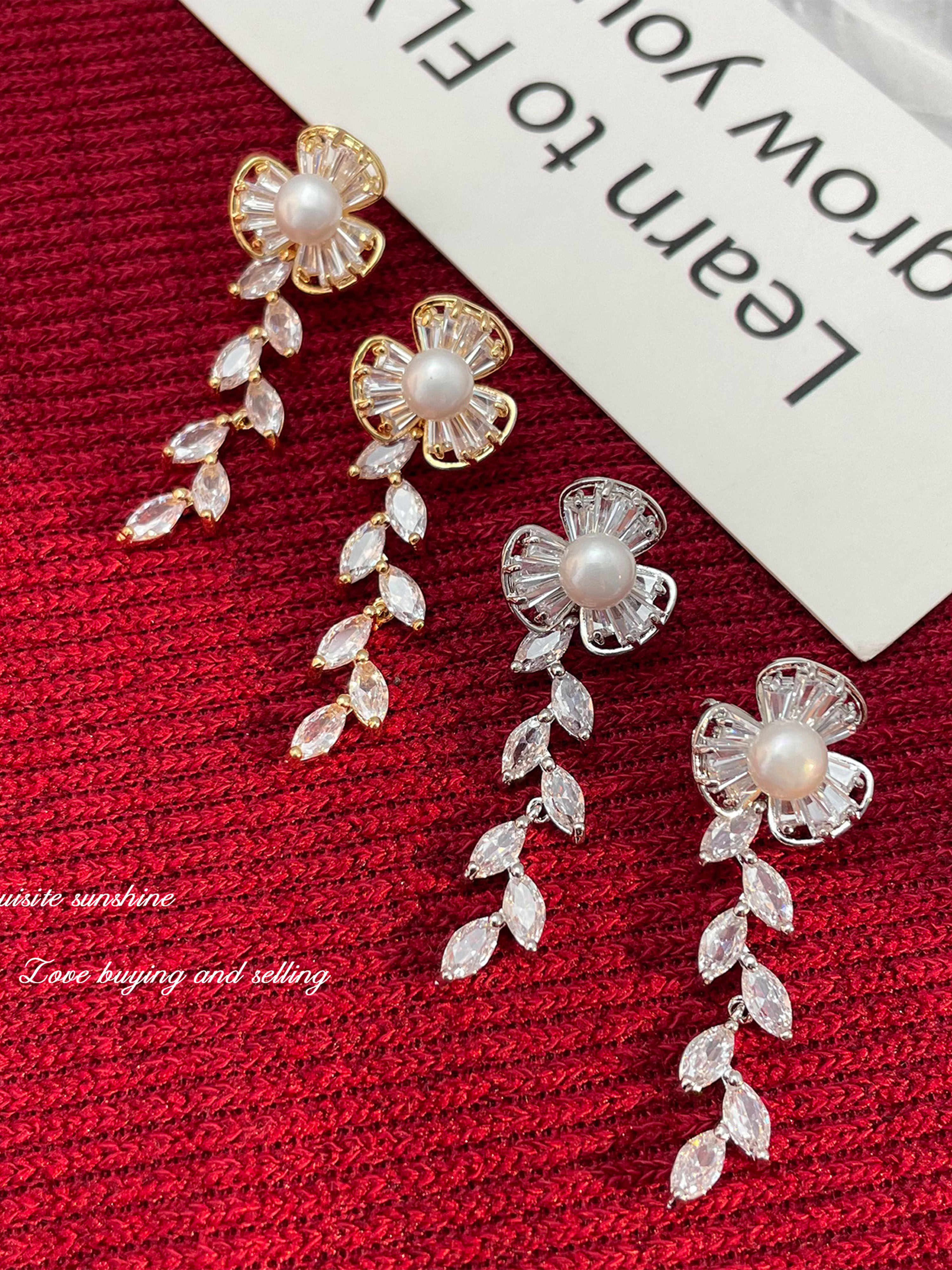 Faux Pearl Dangle Earrings