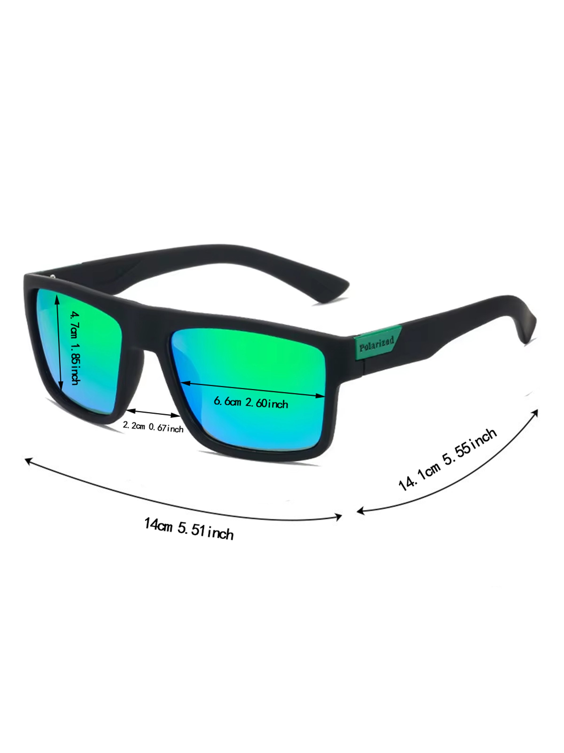 Men Green Mirrored Square Sunglasses