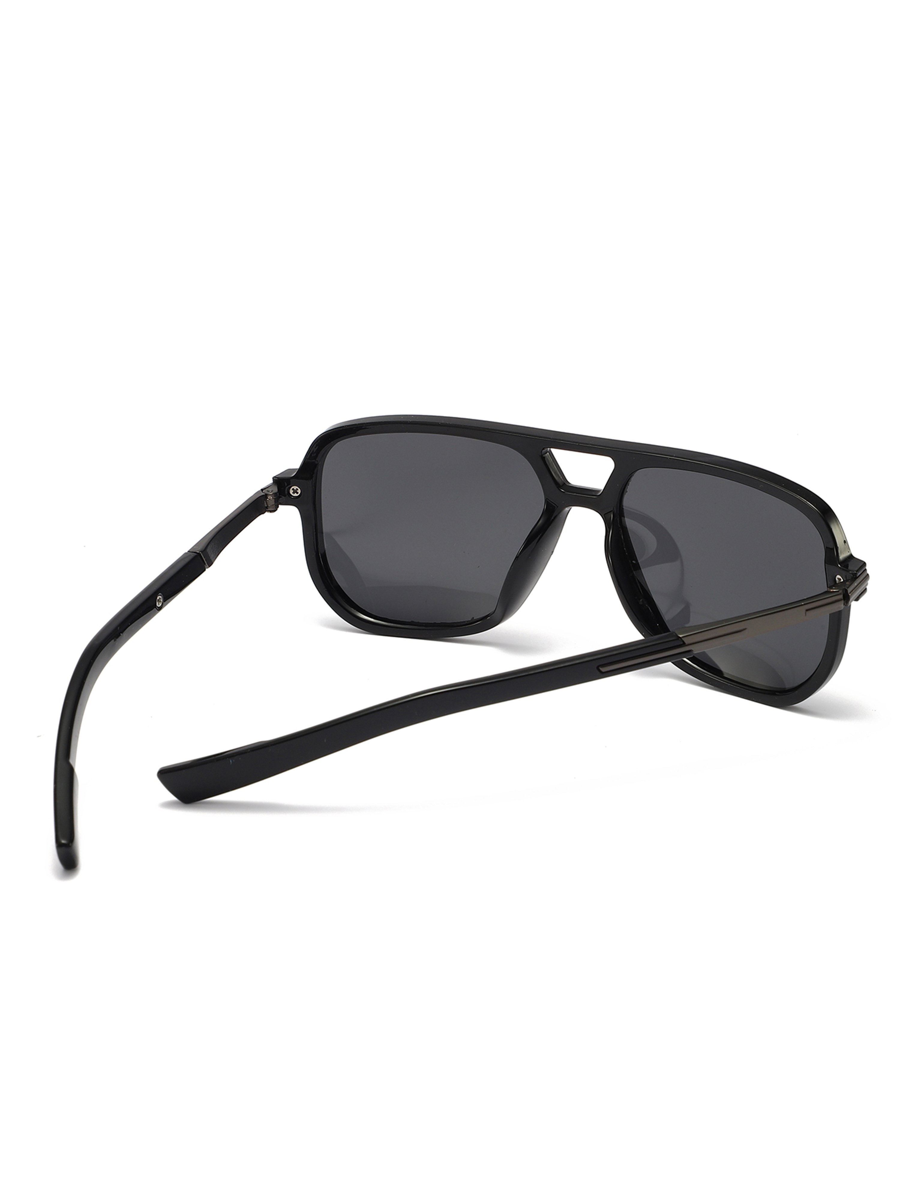 Men Black Retro Aviator Sunglasses