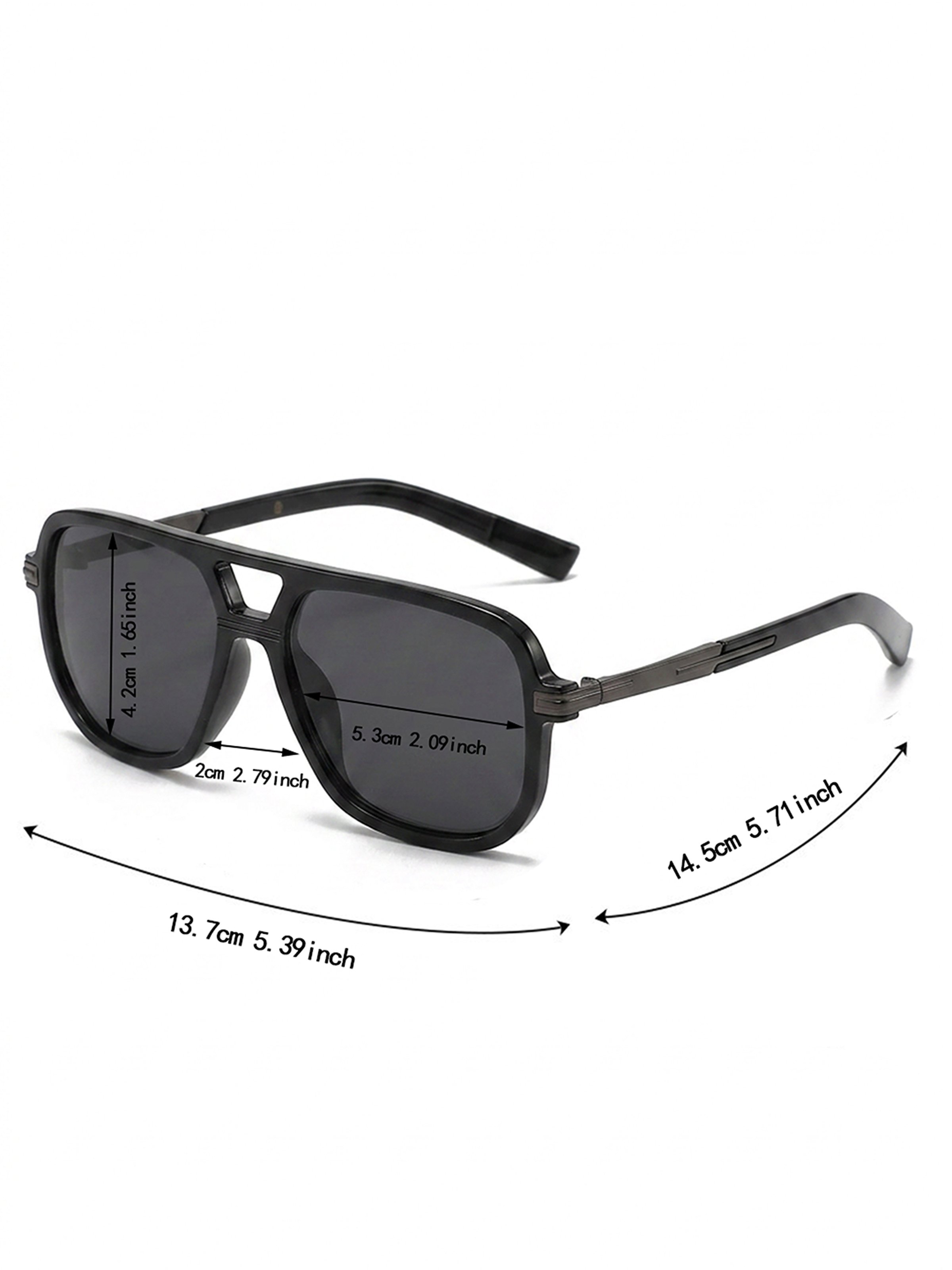 Men Black Retro Aviator Sunglasses