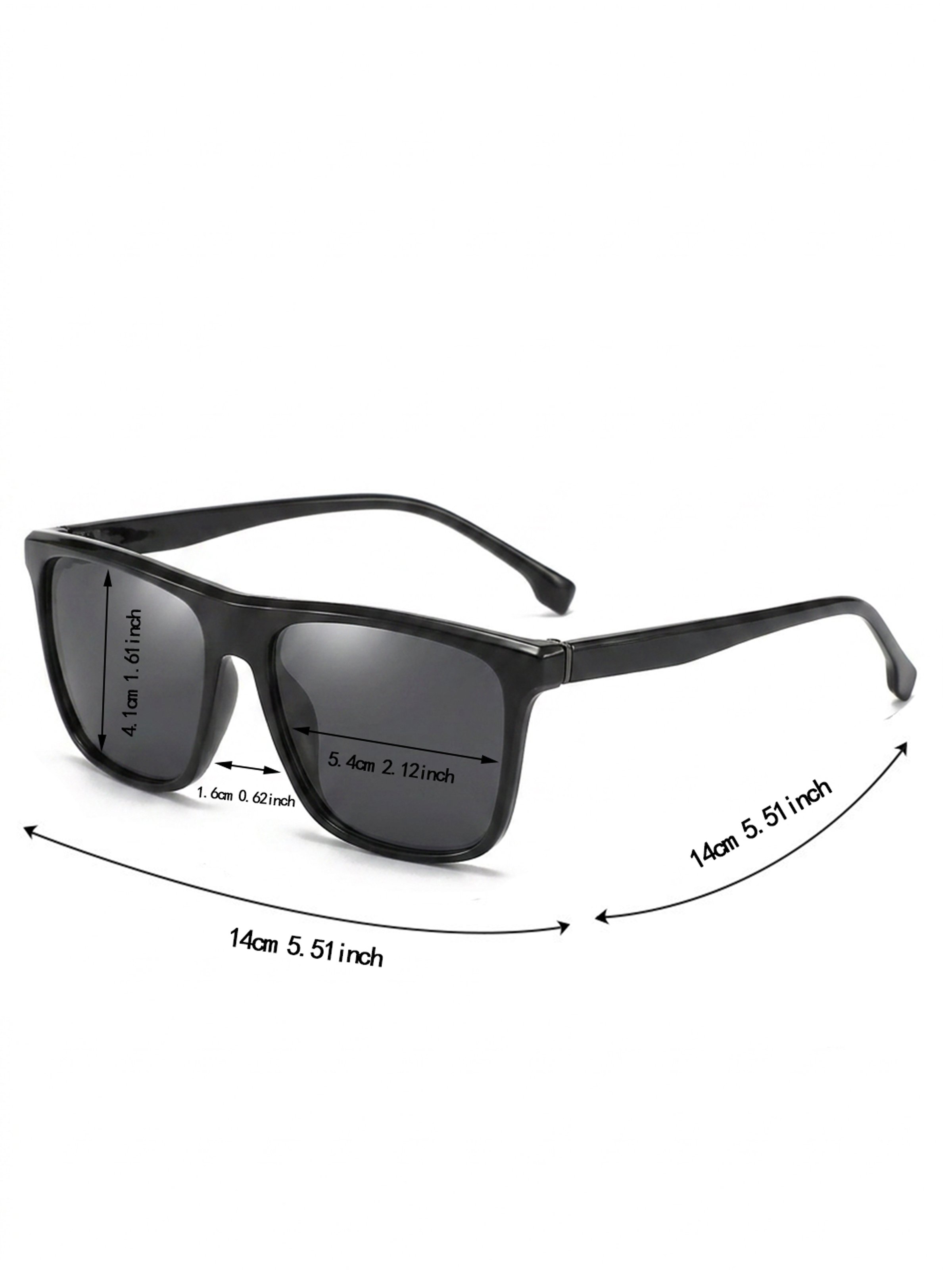 Men Black Square Frame Sunglasses