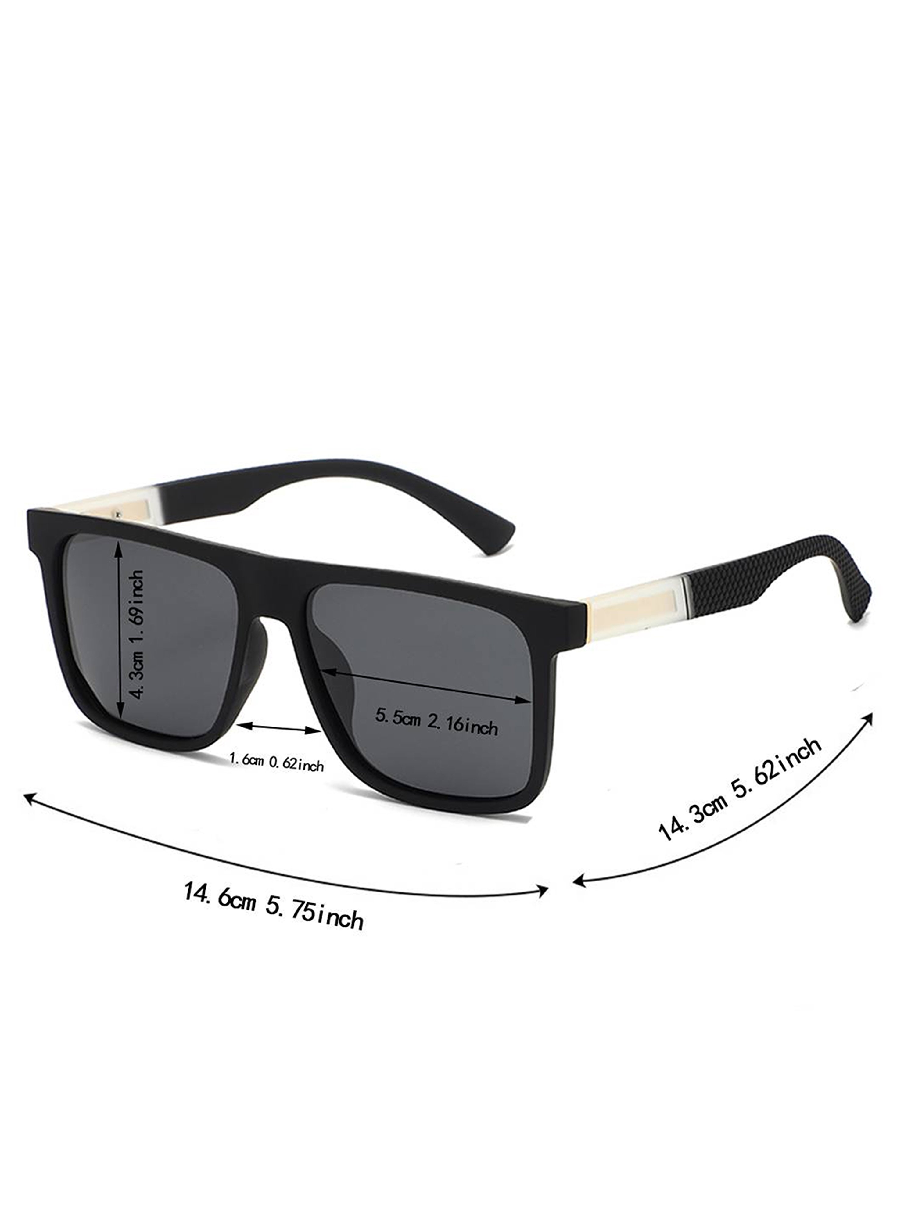 Men Black Square Frame Sunglasses