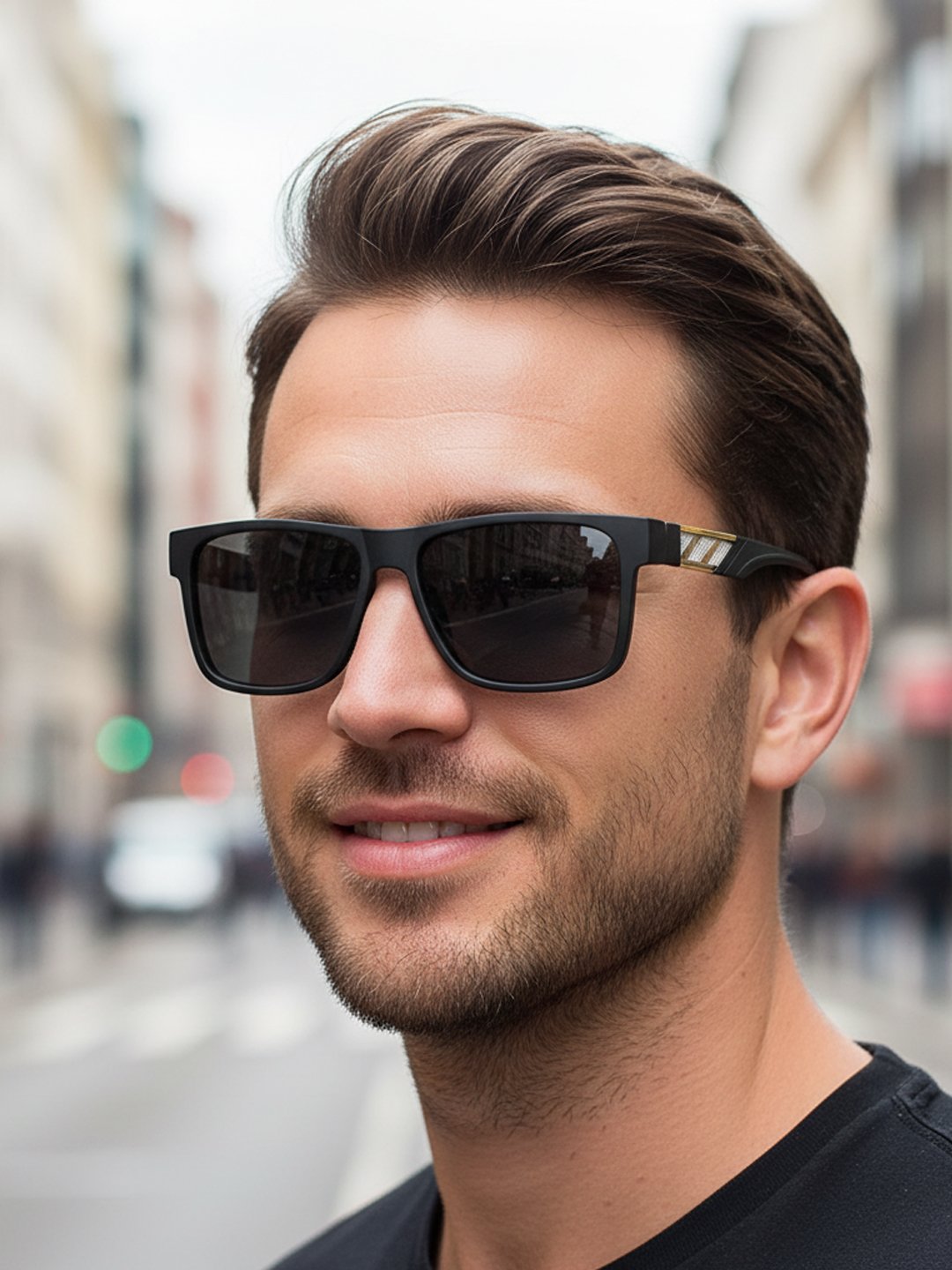 Black Flat Top Square Sunglasses
