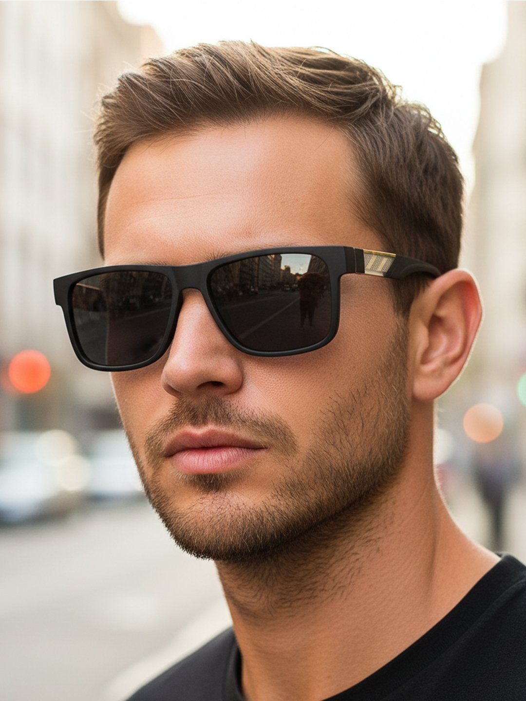 Black Flat Top Square Sunglasses