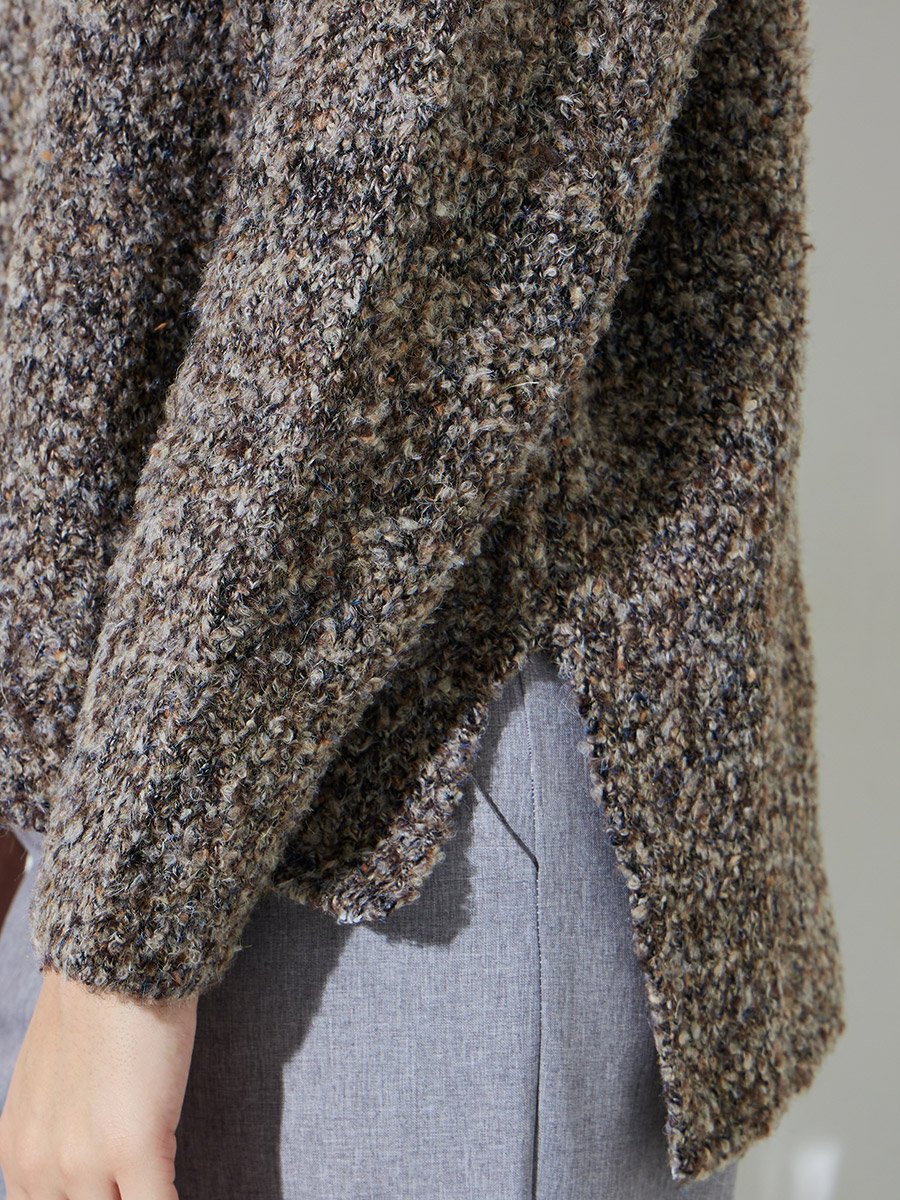 Multi-Color Turtle Neck Side Slit Jumper
