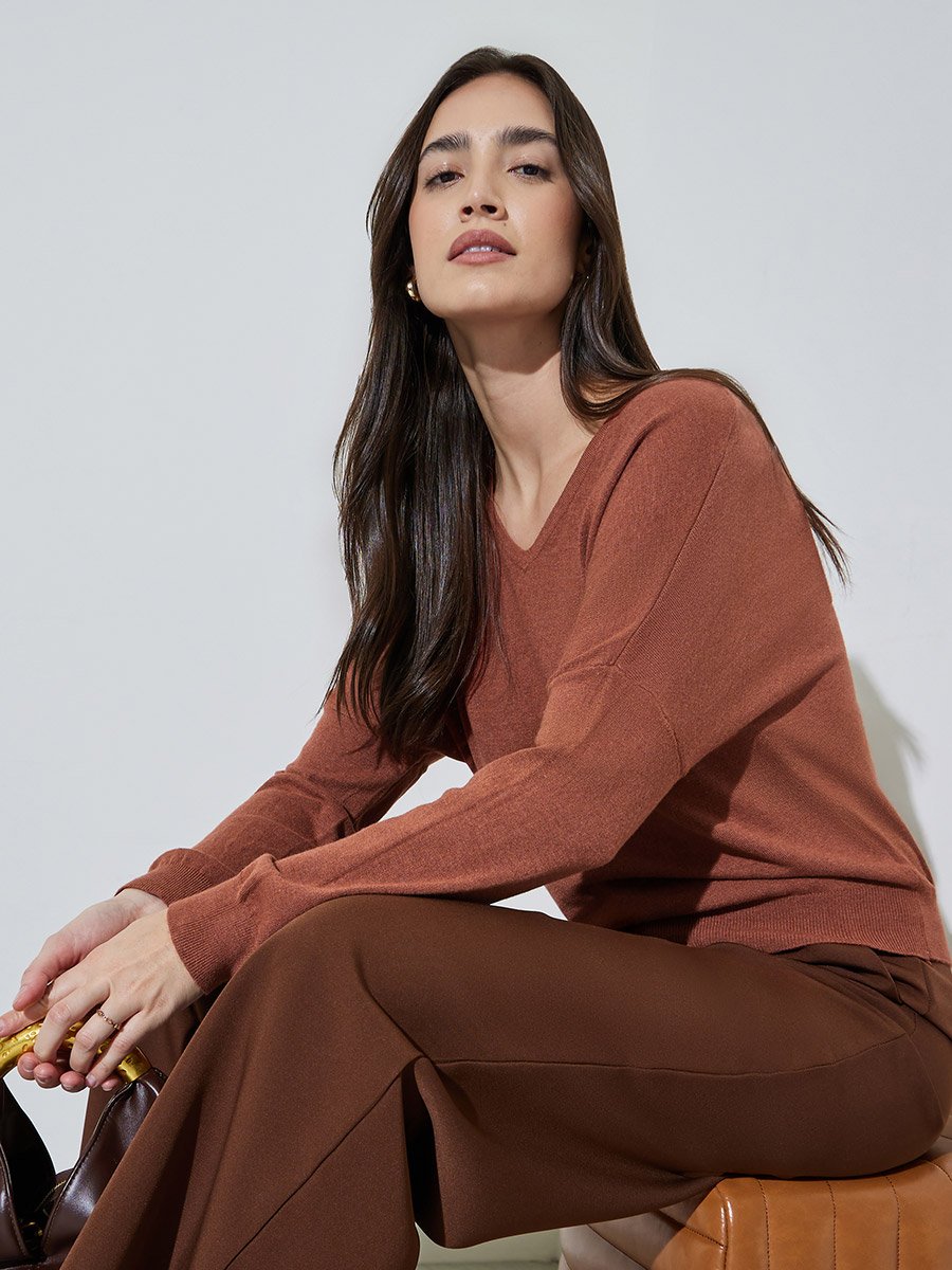 Khaki Solid Racer Back Long Sleeves Jumper