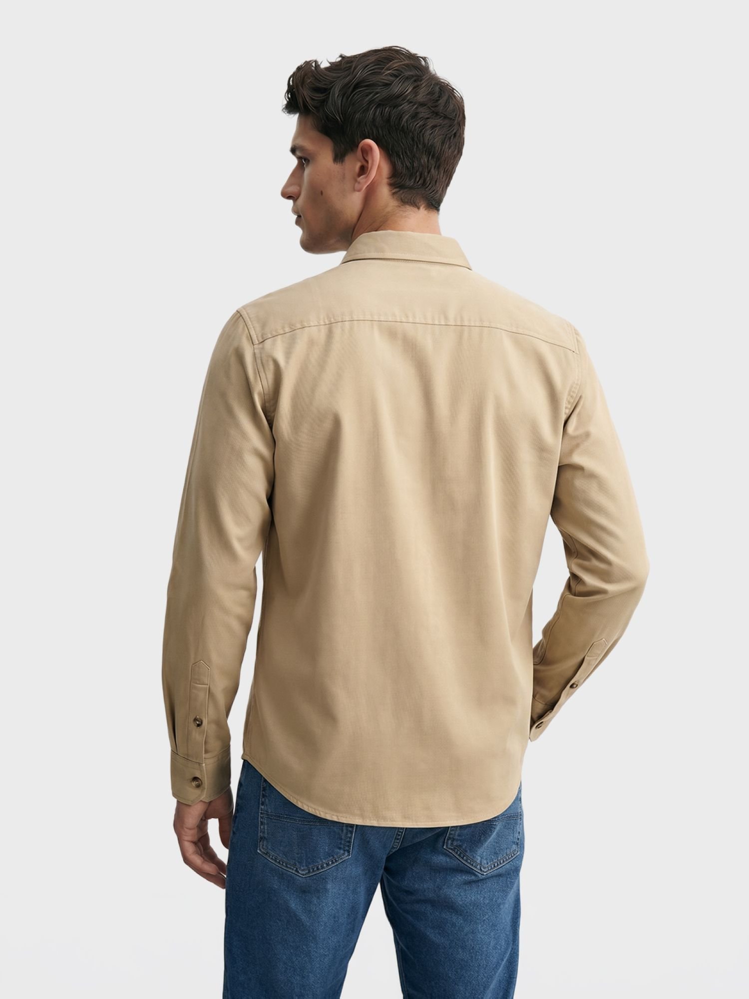 Men Regular Fit Solid Cutaway Collar Streetwear Shirt