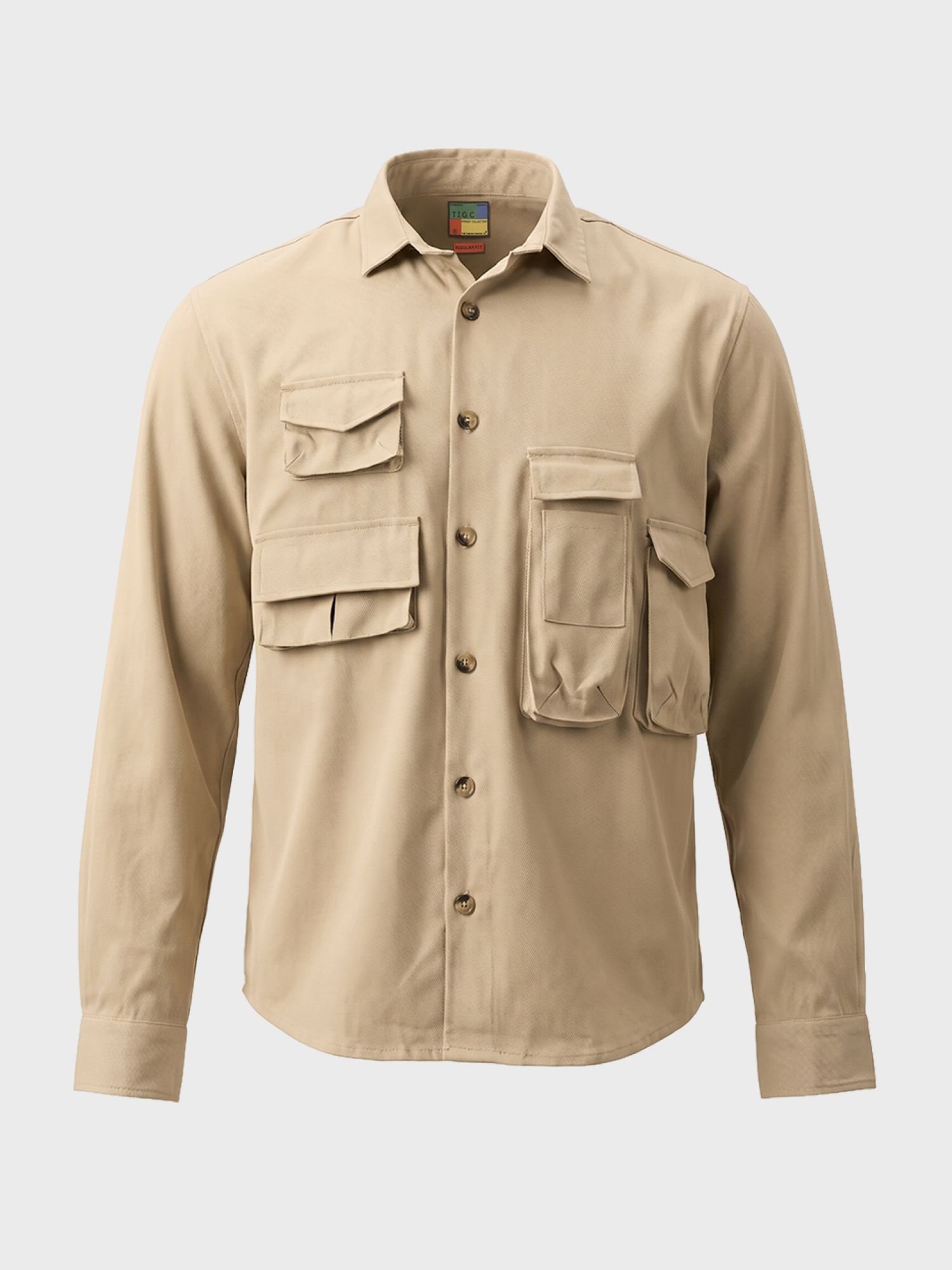 Men Regular Fit Solid Cutaway Collar Streetwear Shirt