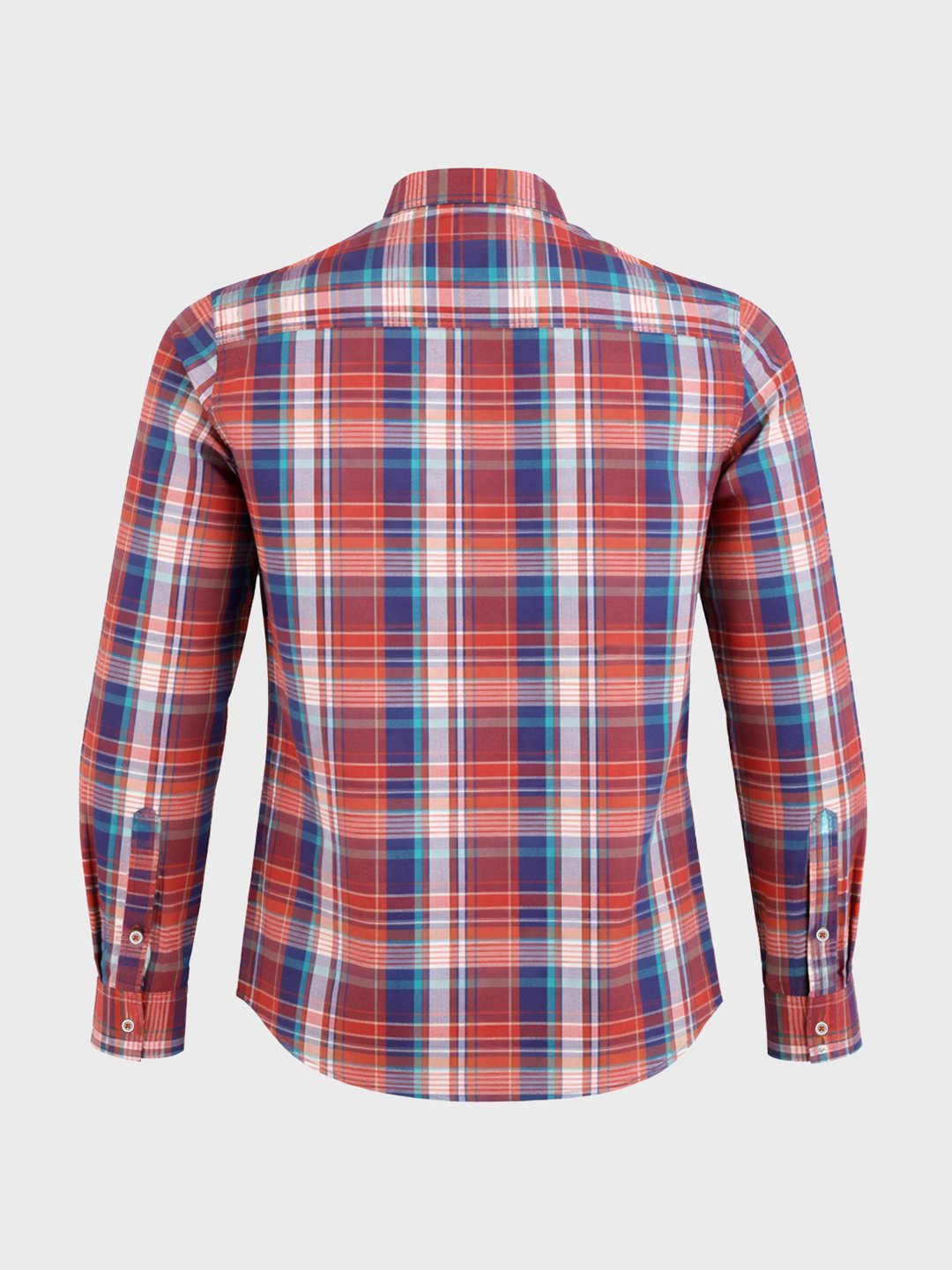Men Slim Fit Checked Cutaway Collar Casual Shirt