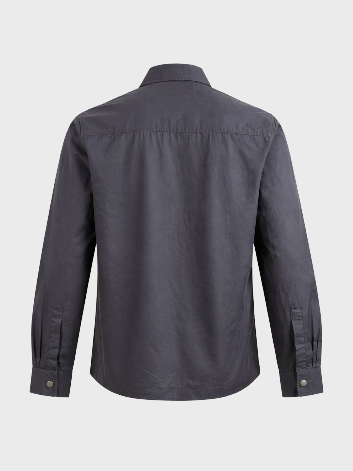 Men Regular Fit Solid Cutaway Collar Casual Overshirt