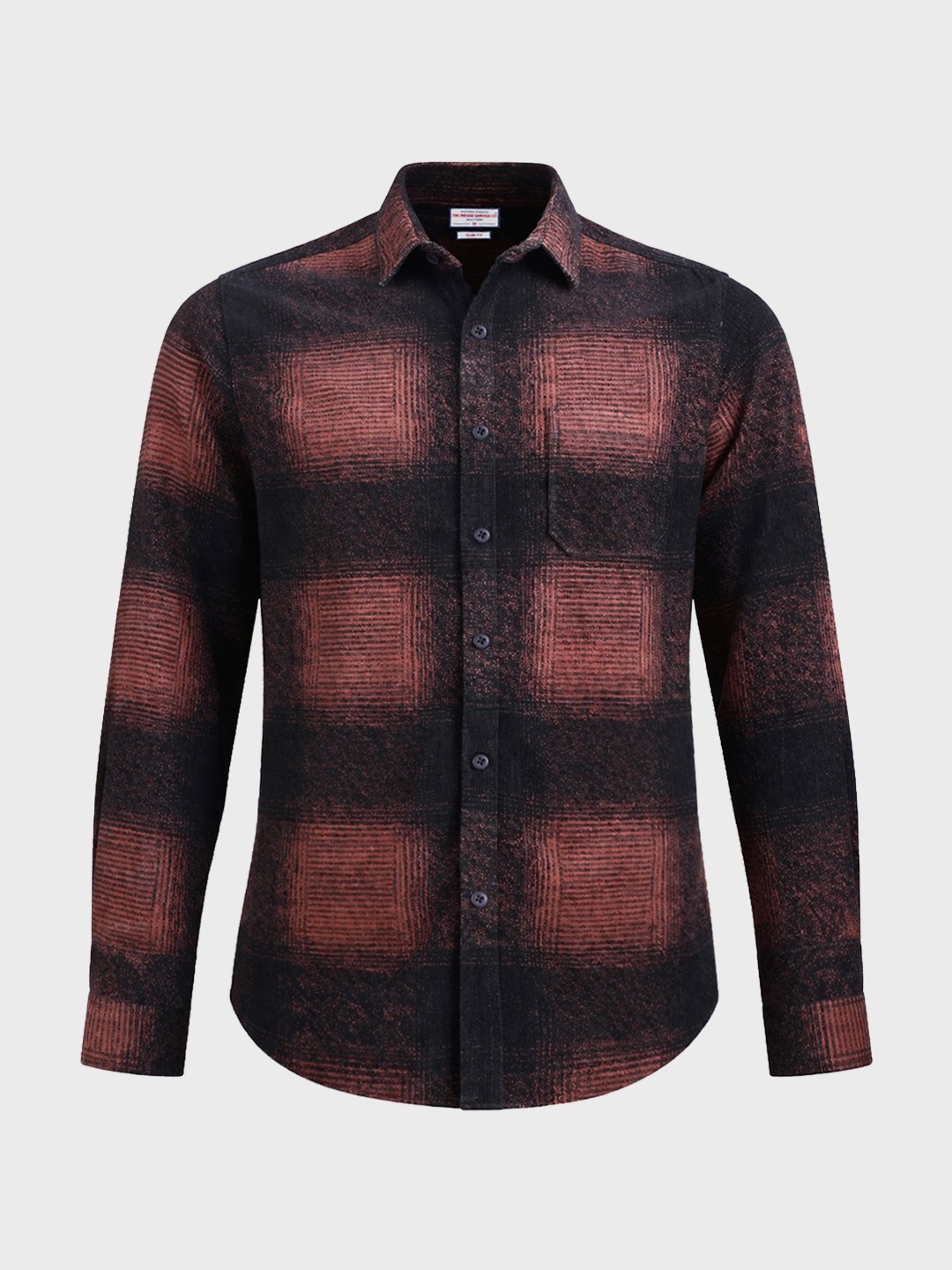 Men Slim Fit Checked Cutaway Collar Casual Shirt