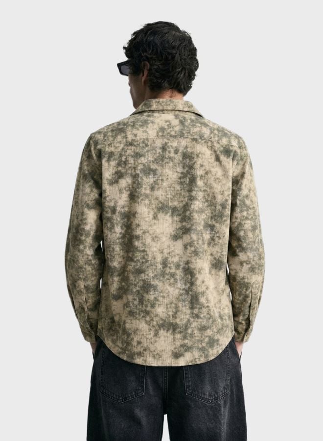 Men Regular Fit Printed Cutaway Collar Casual Shirt
