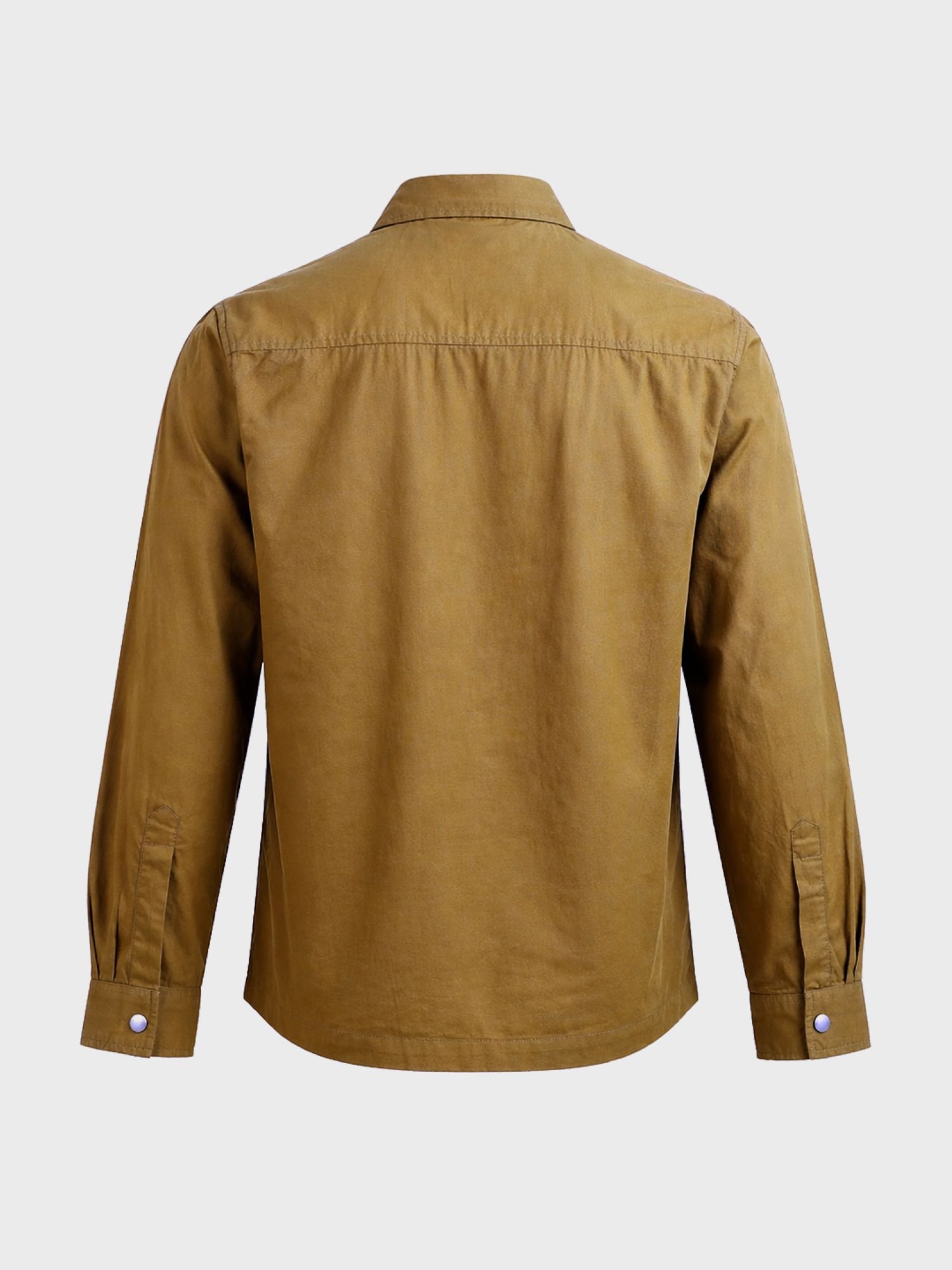 Men Regular Fit Solid Cutaway Collar Casual Overshirt