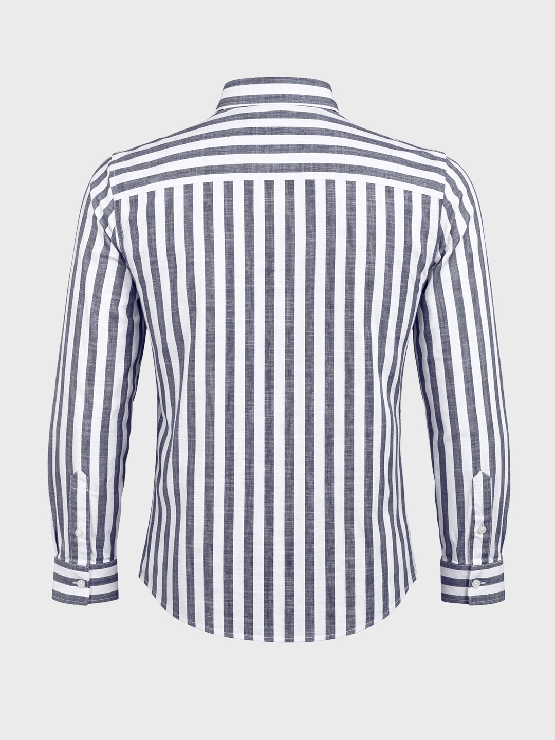 Men Slim Fit Striped Cutaway Collar Casual Shirt