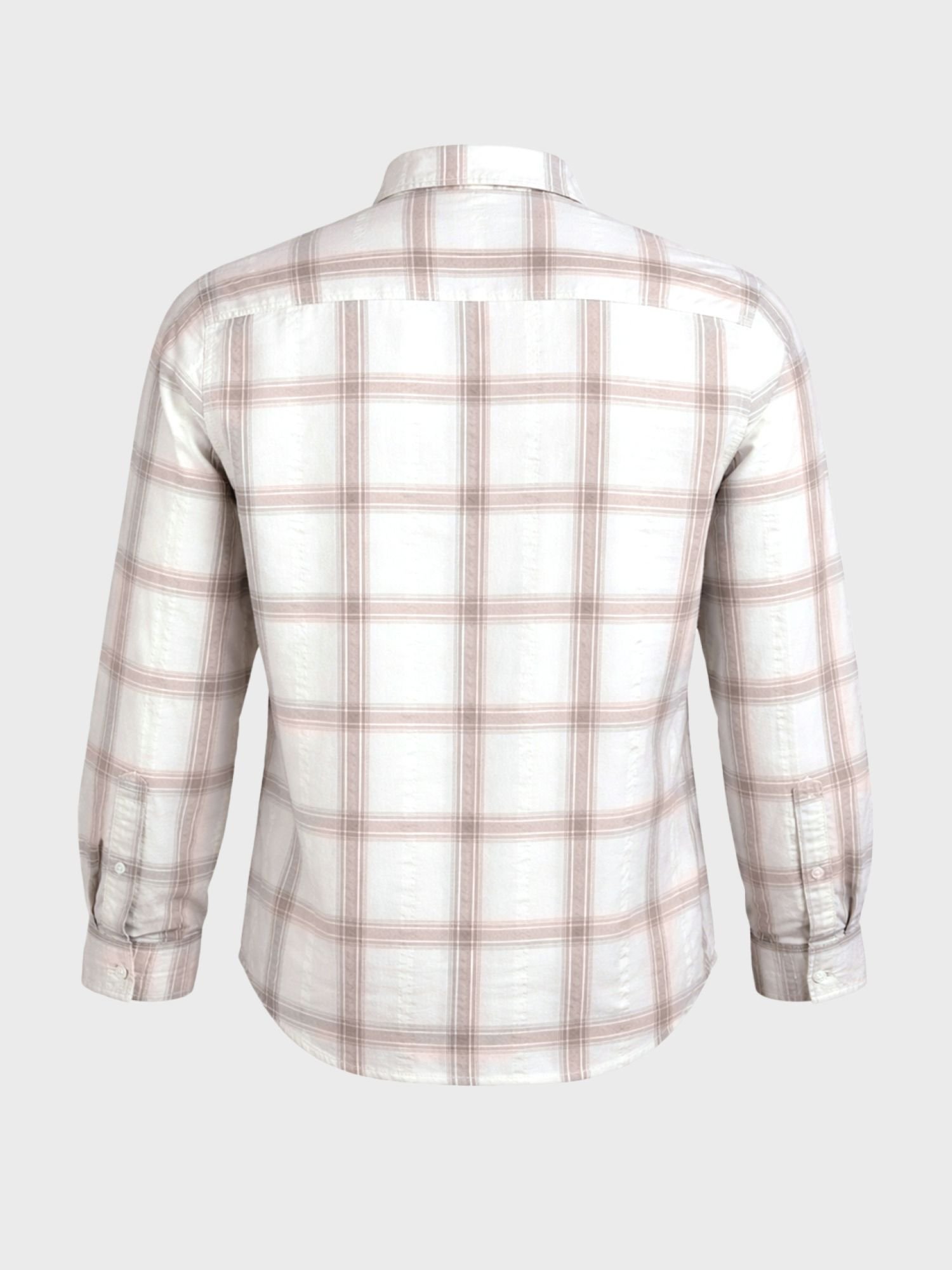 Men Regular Fit Checked Cutaway Collar Casual Shirt