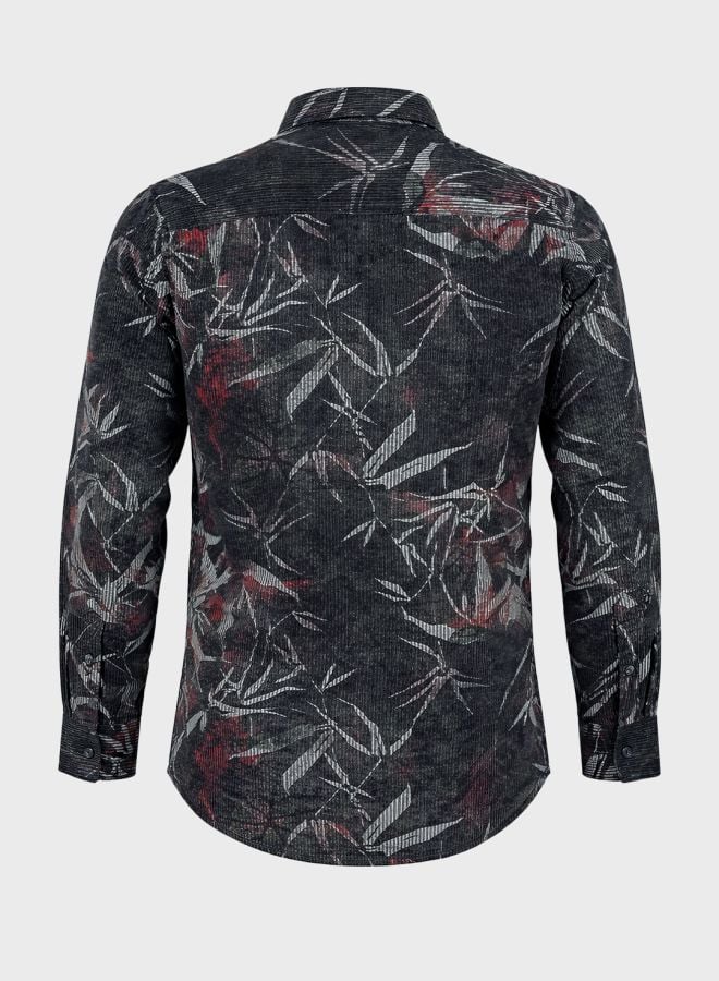 Men Regular Fit Printed Cutaway Collar Casual Shirt