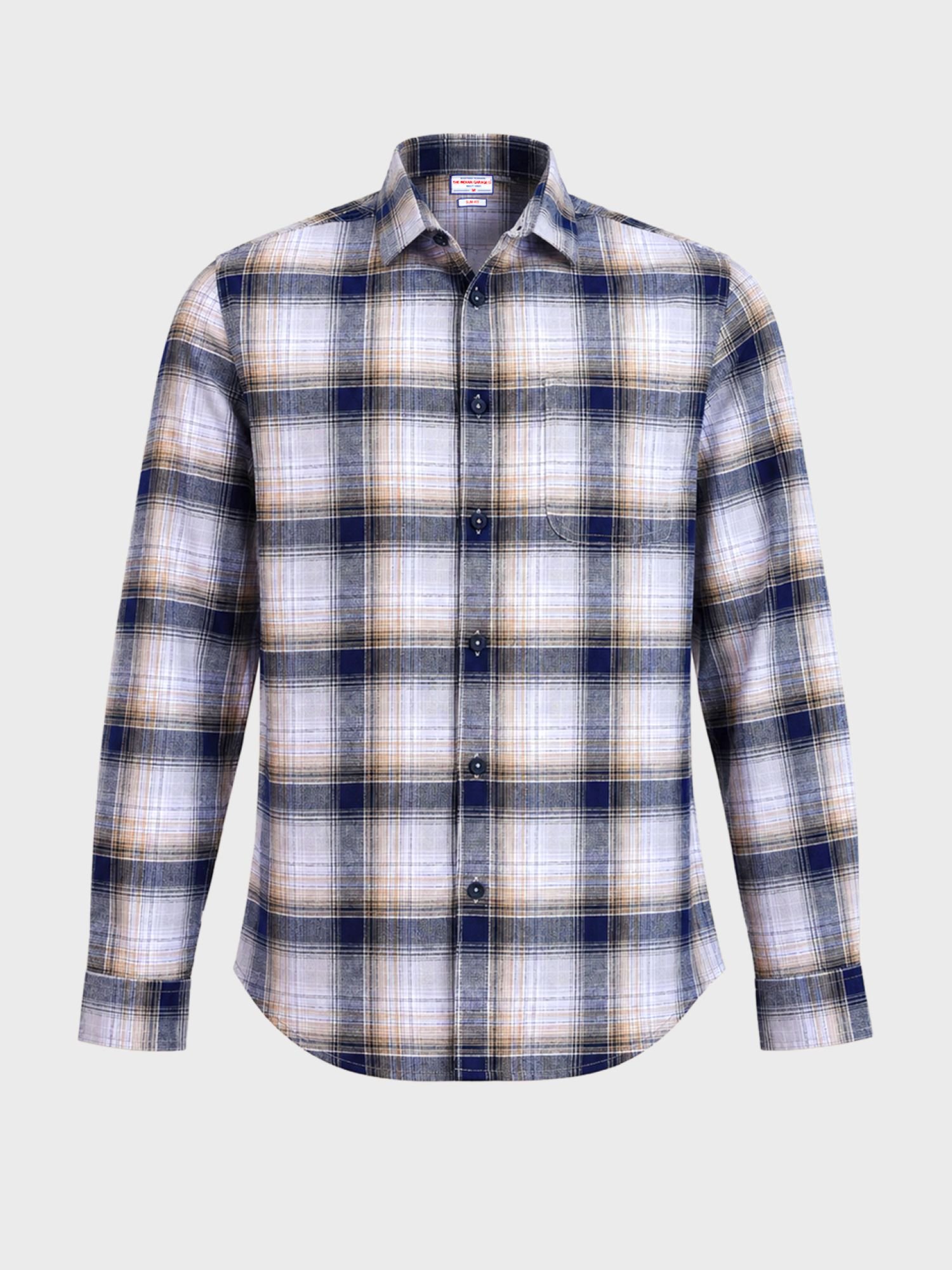 Men Slim Fit Checked Cutaway Collar Casual Shirt