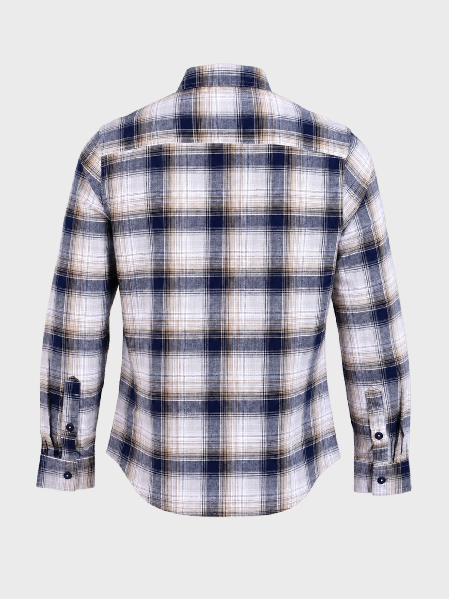Men Slim Fit Checked Cutaway Collar Casual Shirt