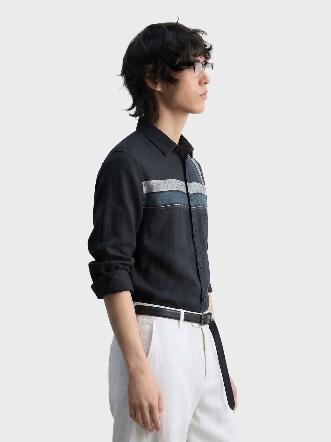 Men Slim Fit Checked Cutaway Collar Casual Shirt