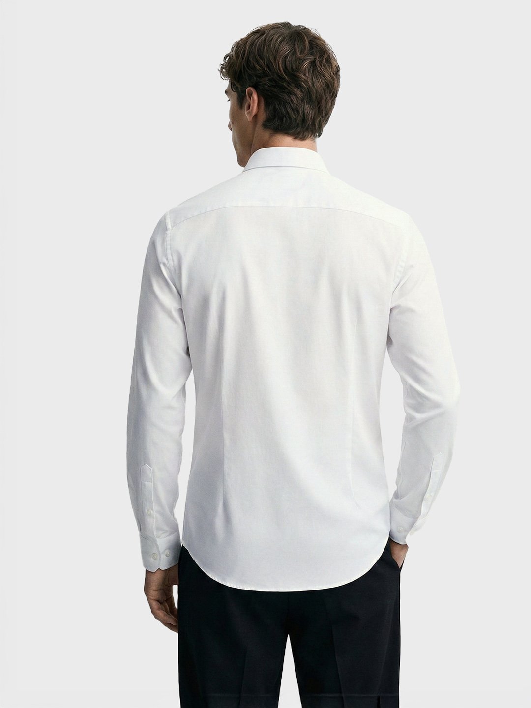 Men Slim Fit Solid Cutaway Collar Party Shirt