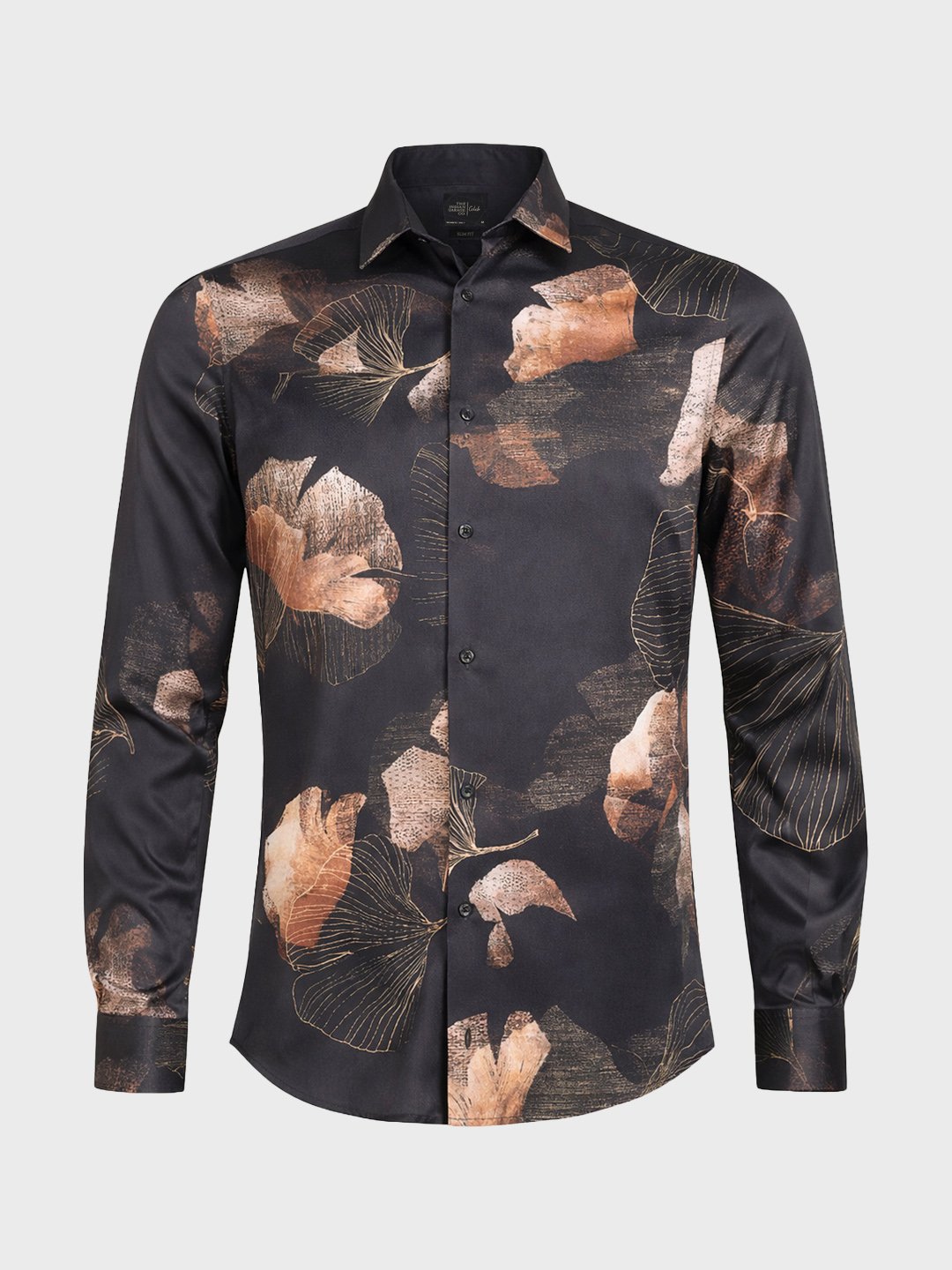 Men Slim Fit Printed Cutaway Collar Party Shirt