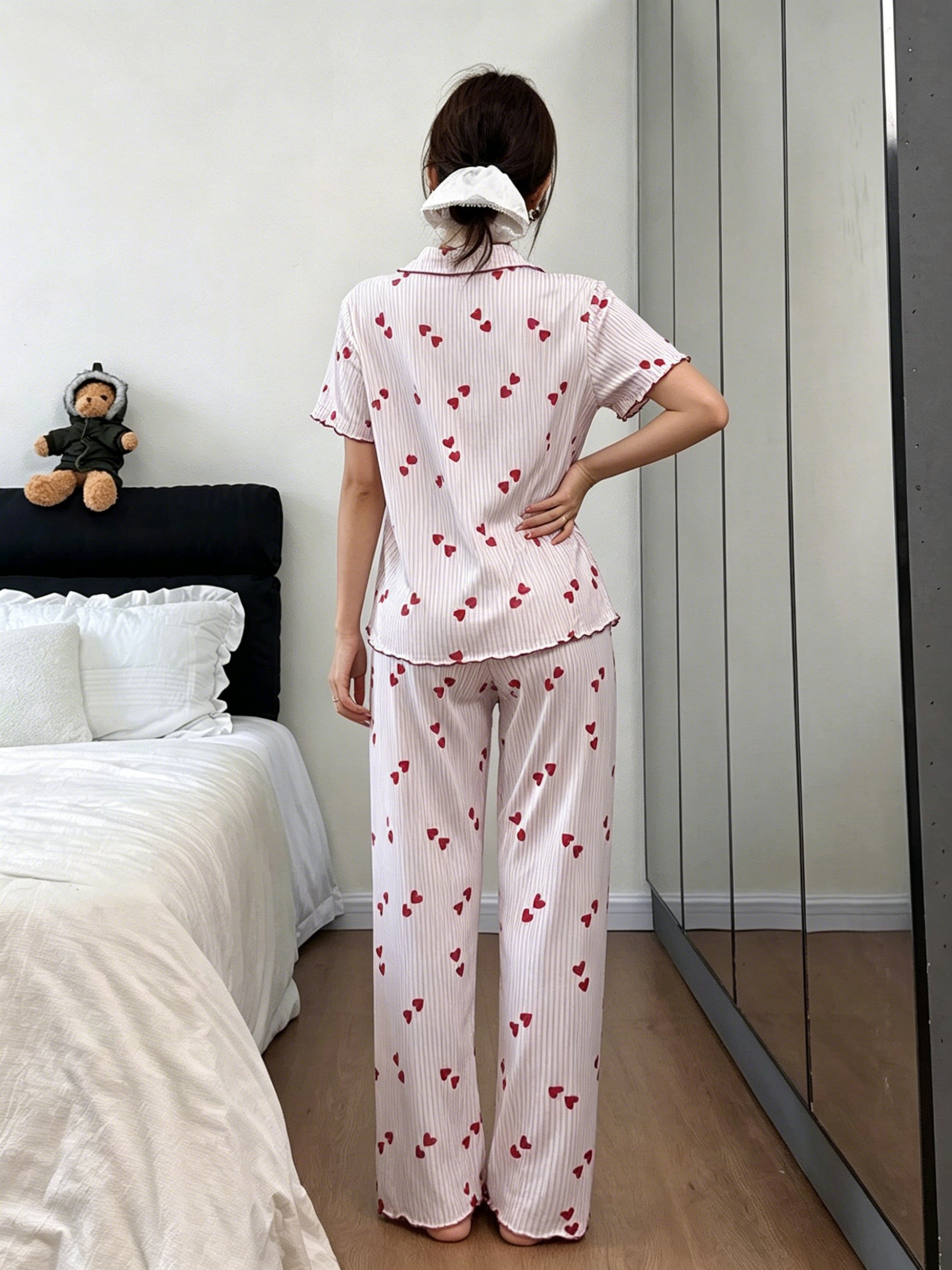 White Printed Shirt and Straight Pyjama Set
