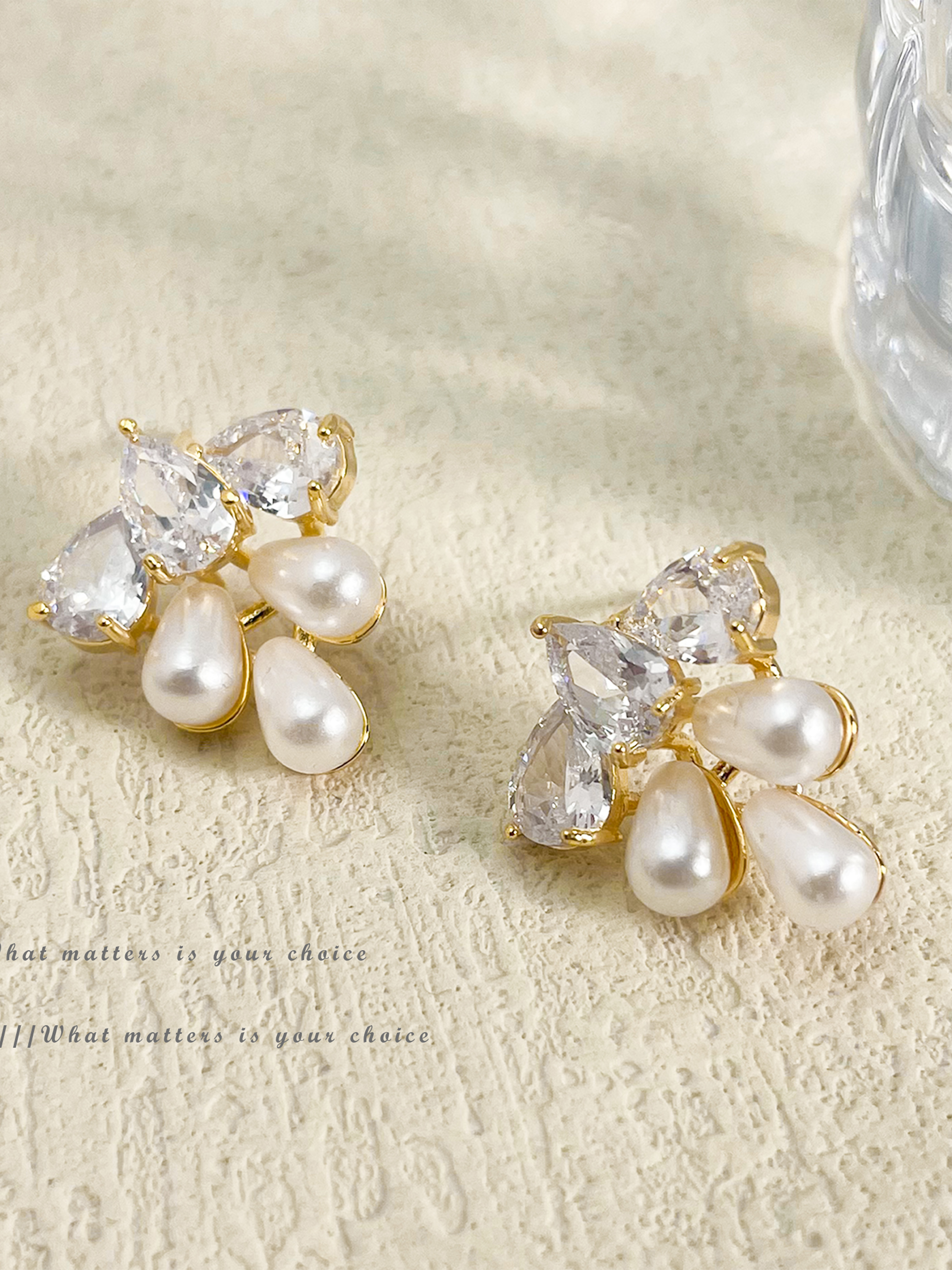 Faux Pearl Stud Earrings