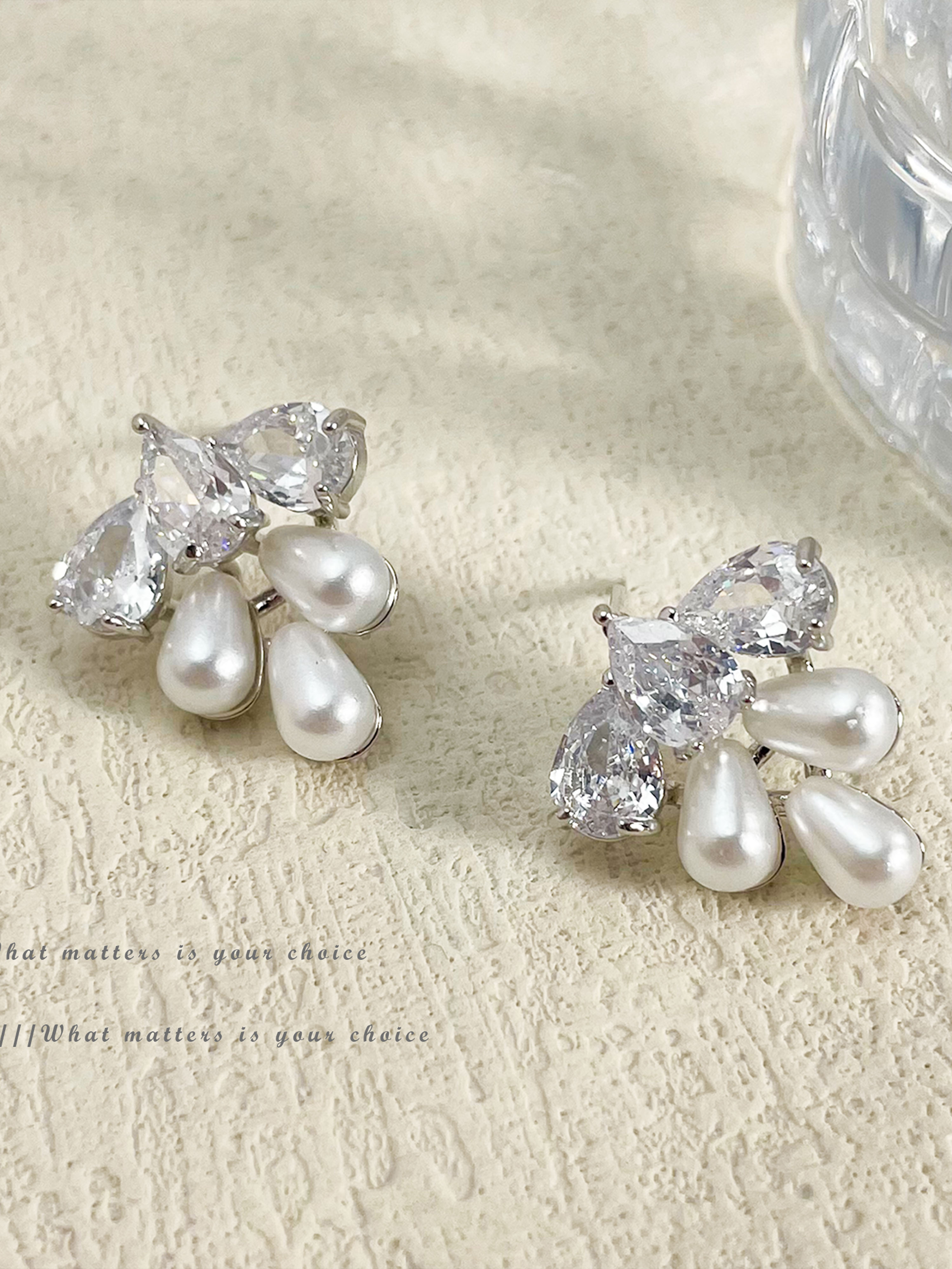 Faux Pearl Stud Earrings
