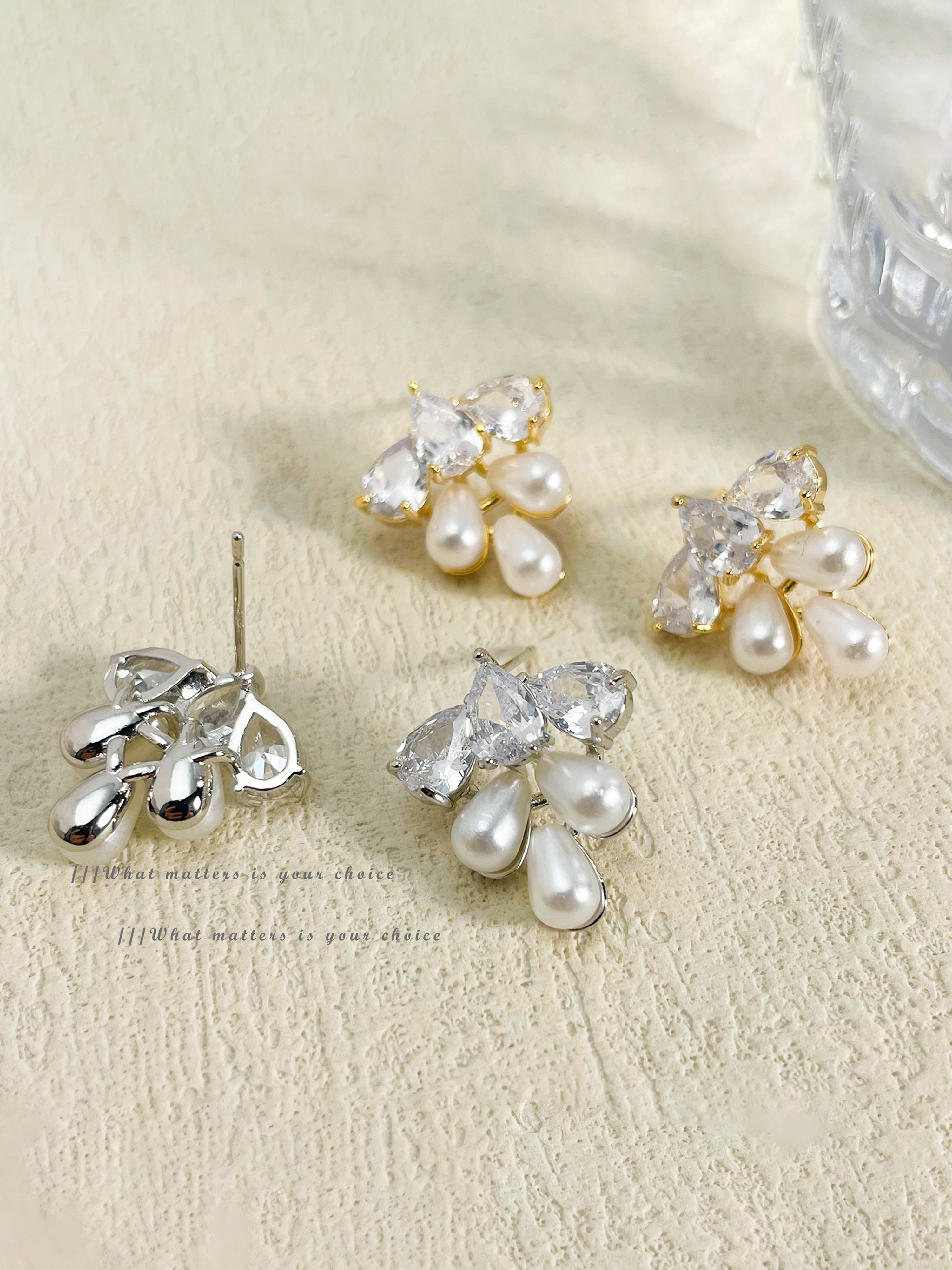 Faux Pearl Stud Earrings