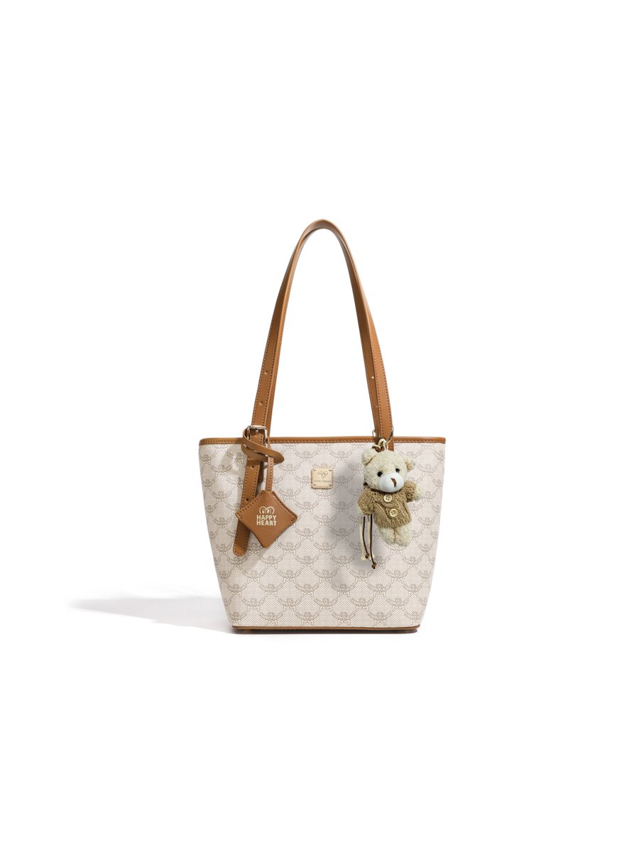 Beige Monogram Shoulder Bag