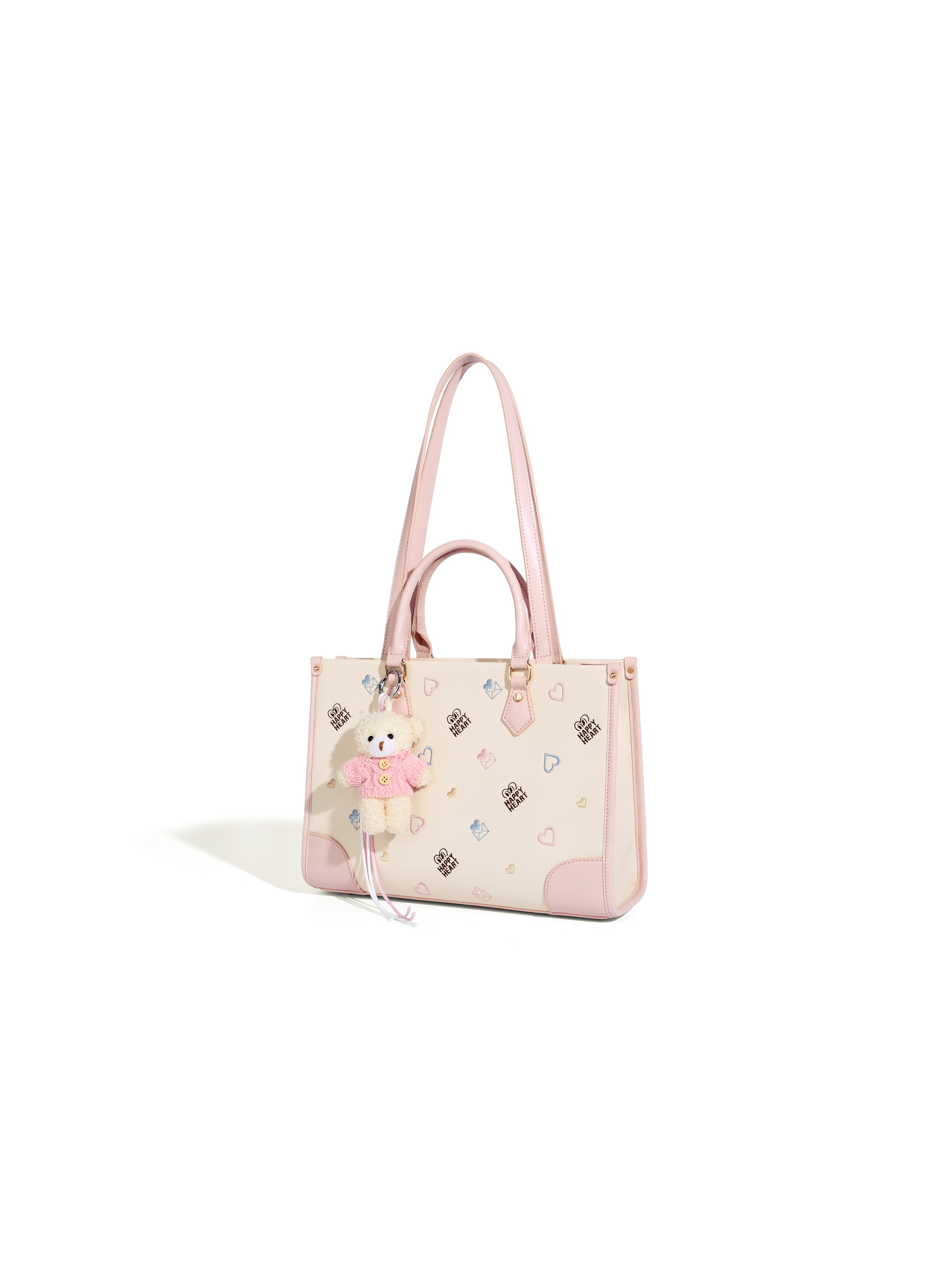 Multi-Color Shoulder Bag with Cute Charm