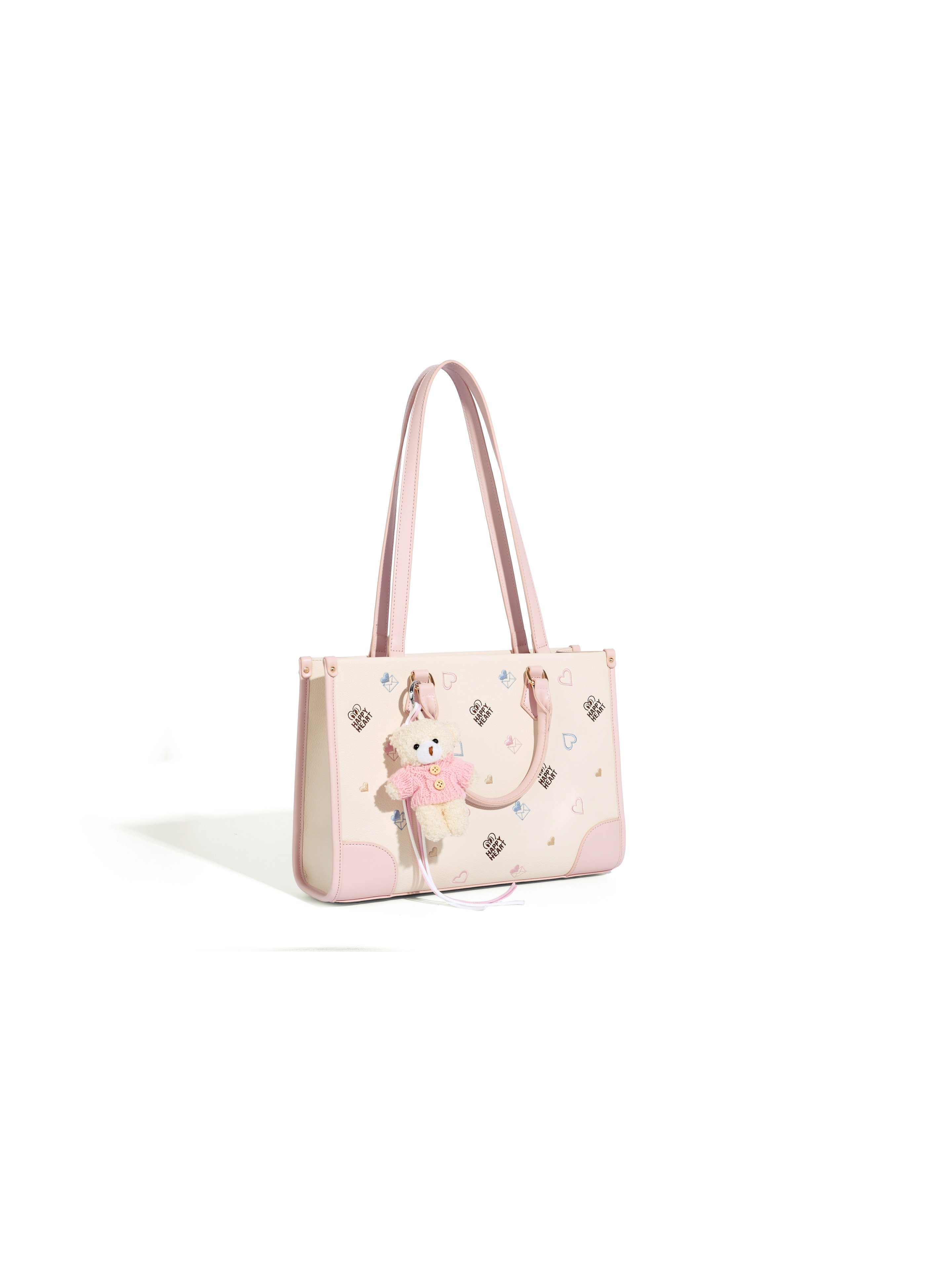 Multi-Color Shoulder Bag with Cute Charm