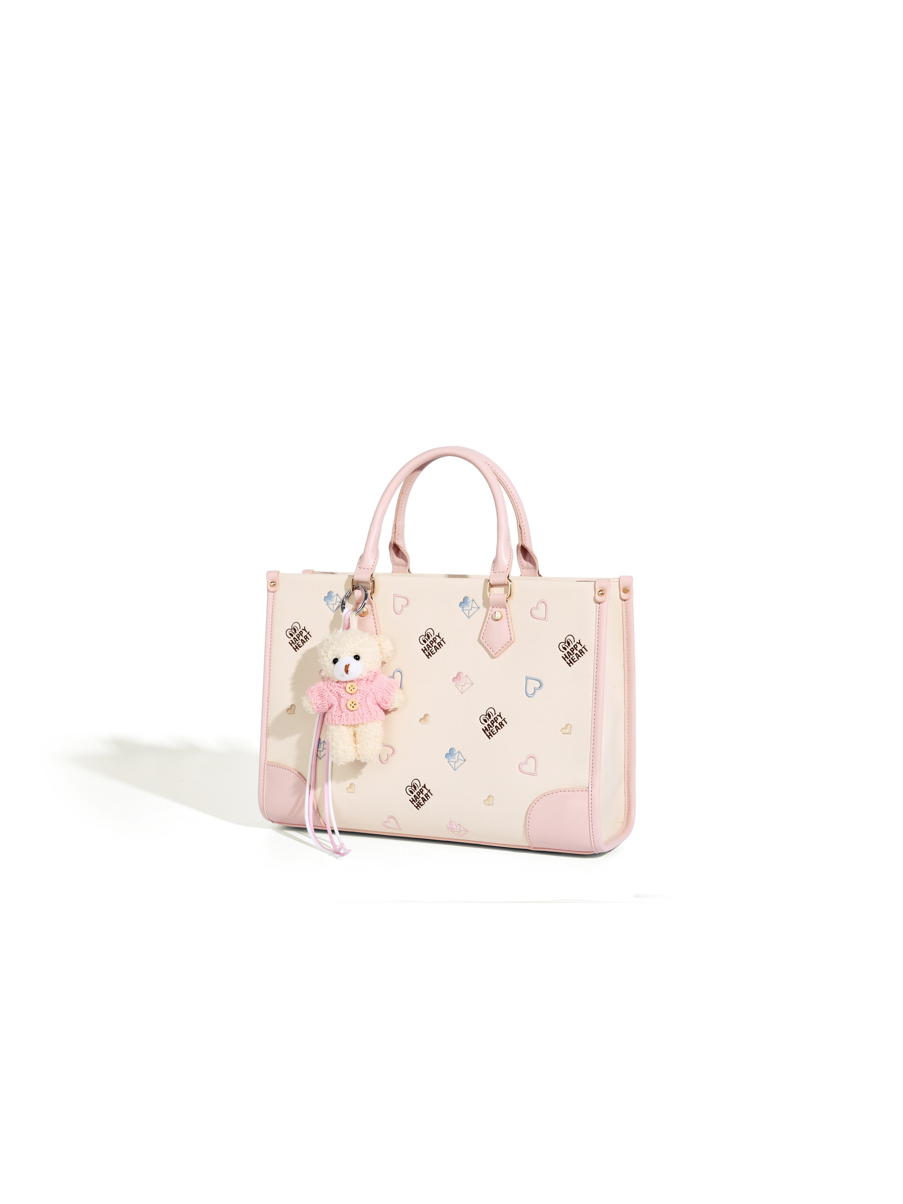 Multi-Color Shoulder Bag with Cute Charm