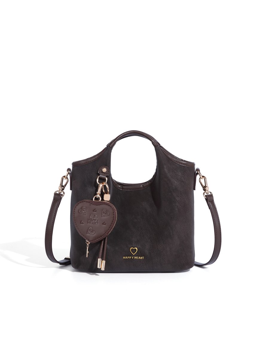 Coffee Brown Plain Crossbody Bag
