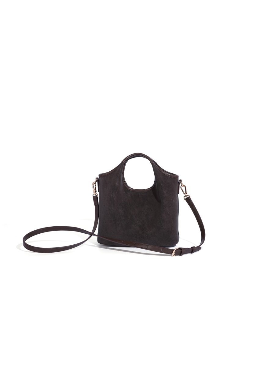 Coffee Brown Plain Crossbody Bag