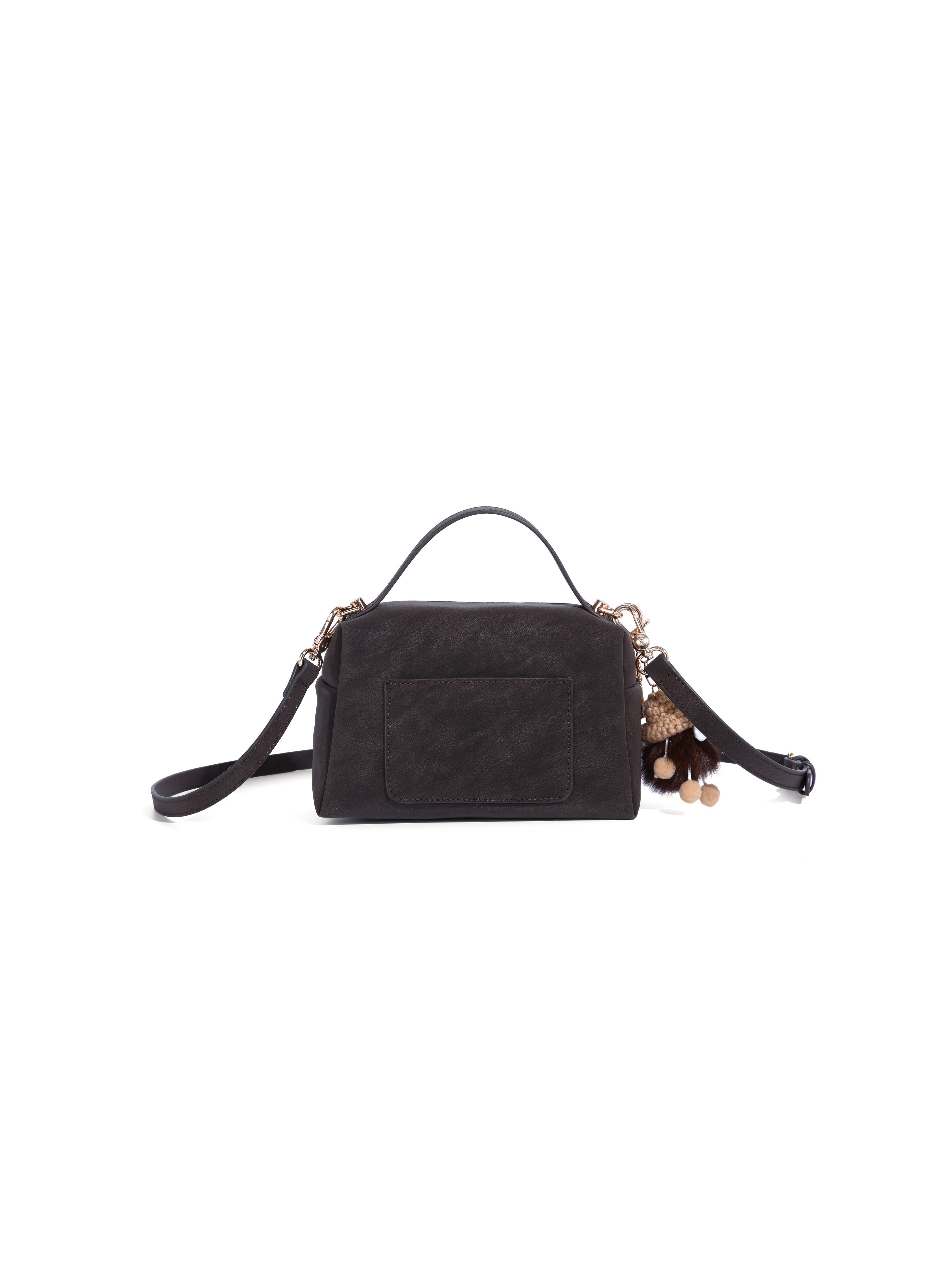 Coffee Brown Heart Design Crossbody Bag