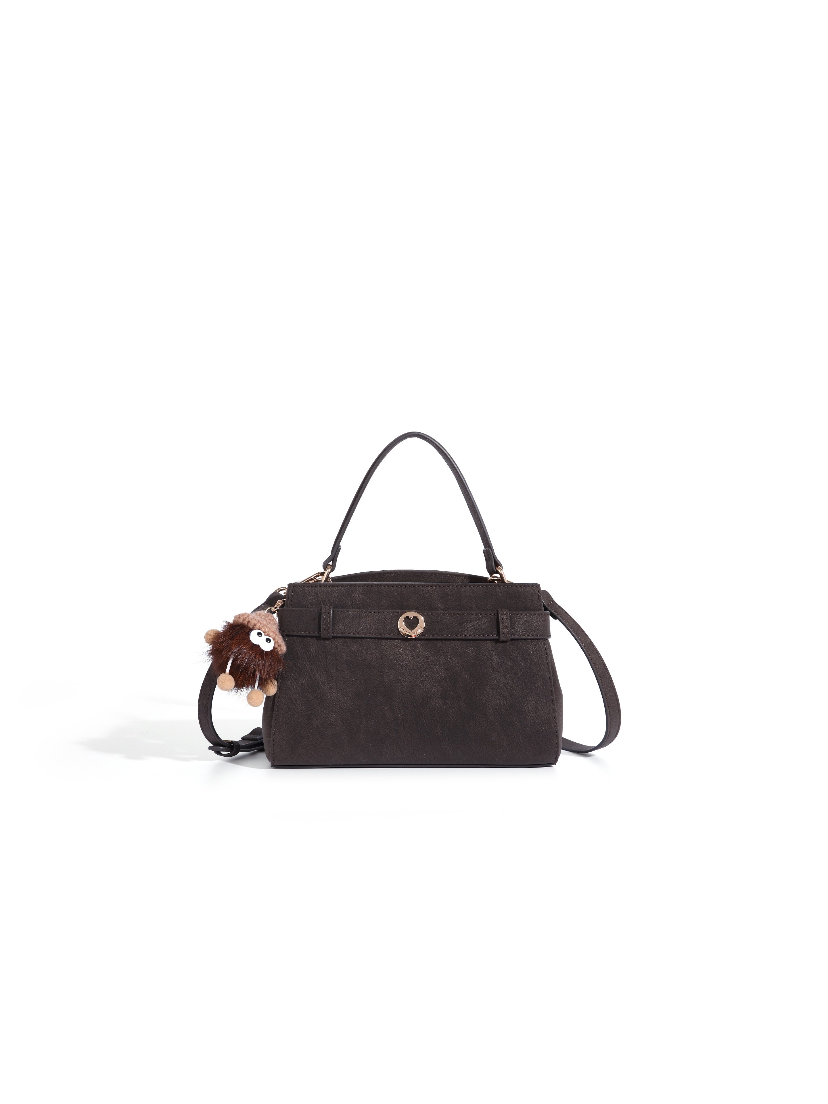 Coffee Brown Plain Crossbody Bag