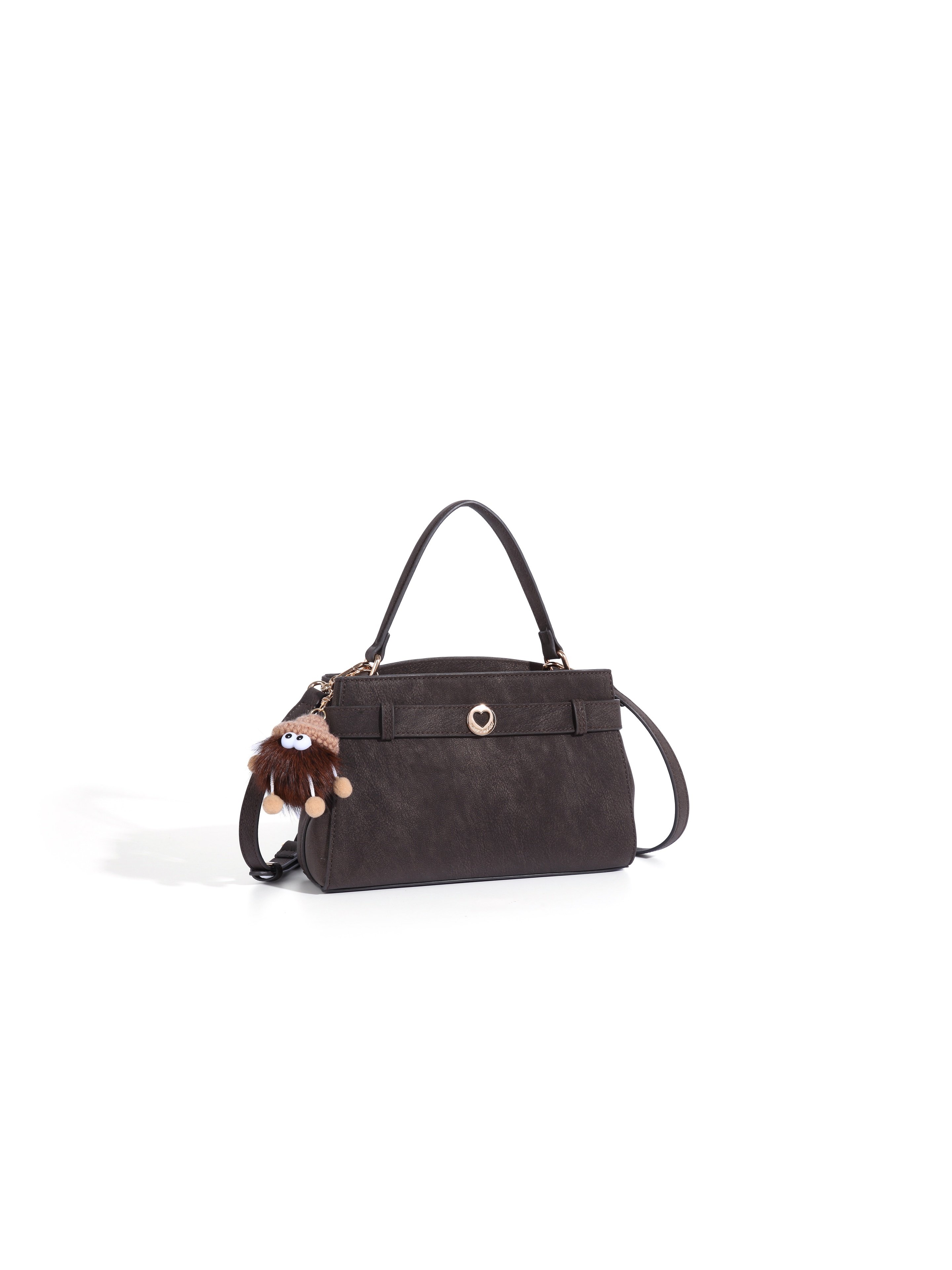 Coffee Brown Plain Crossbody Bag