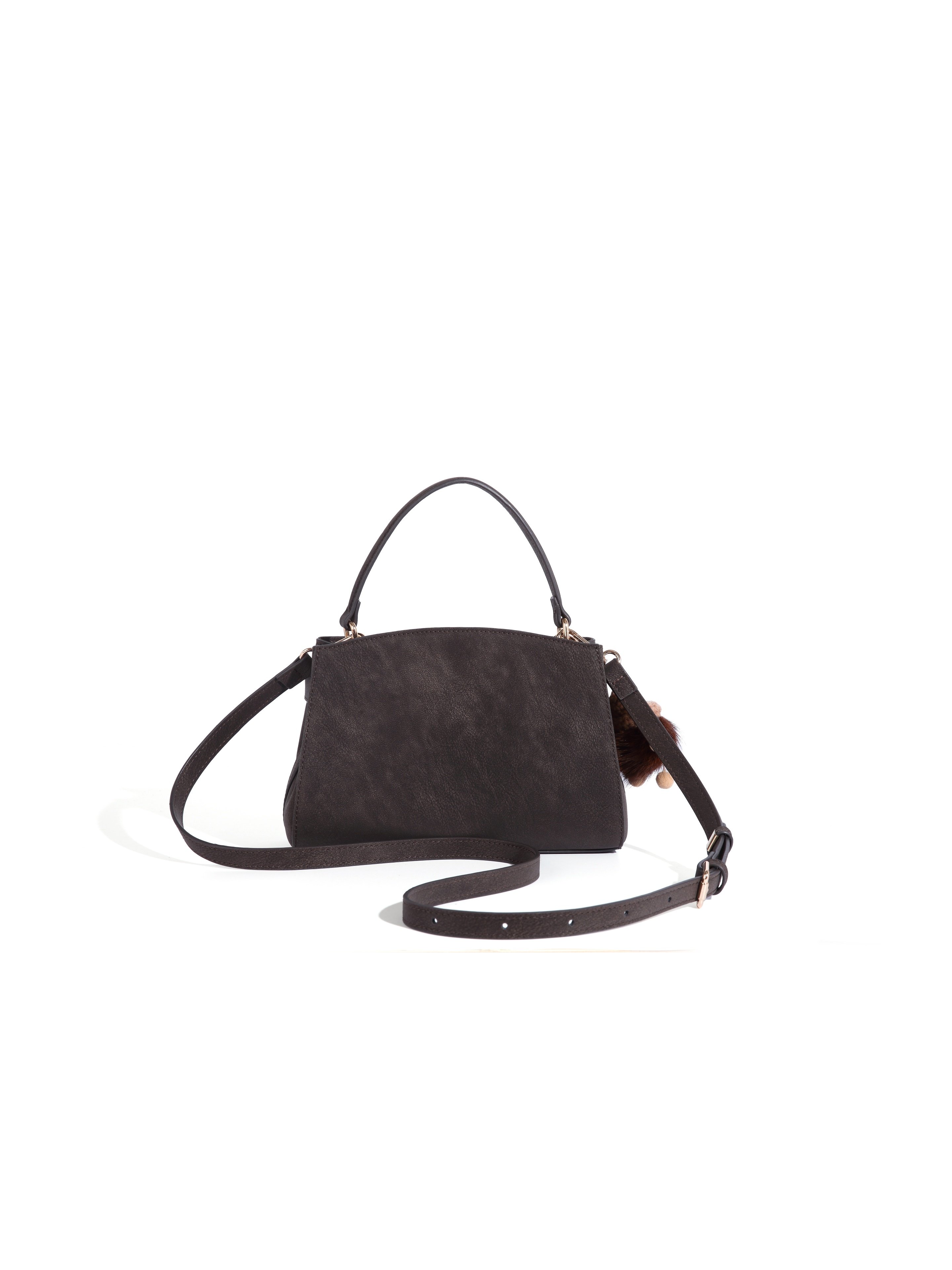 Coffee Brown Plain Crossbody Bag