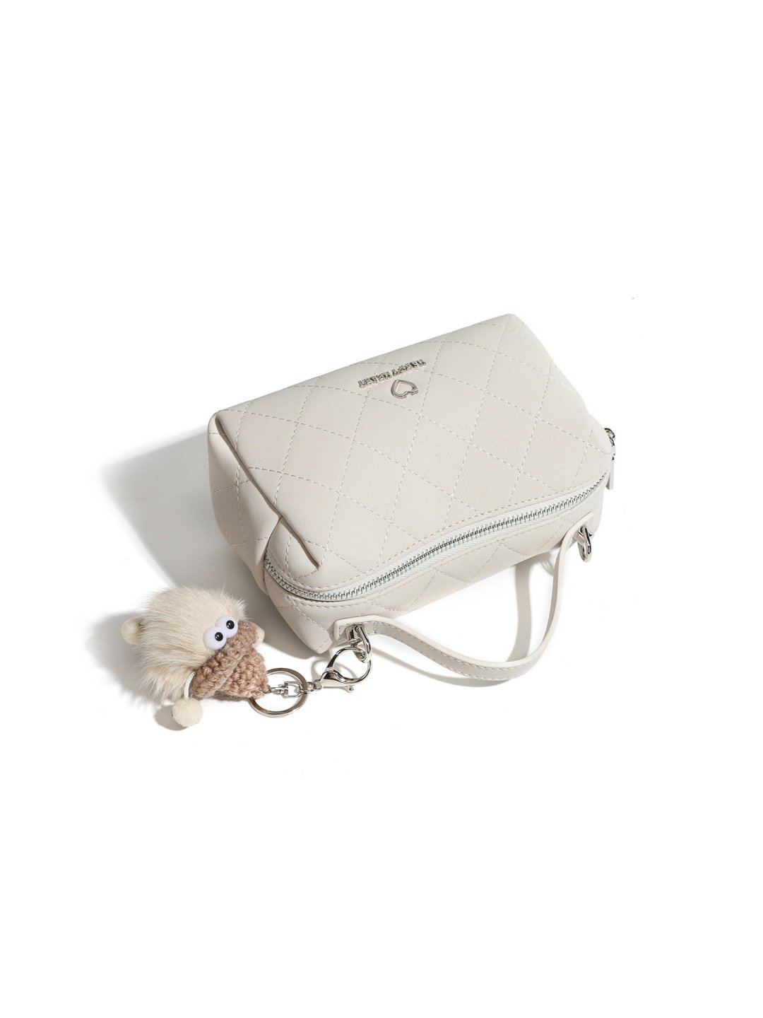 White Quilted Crossbody Bag with Chain Strap