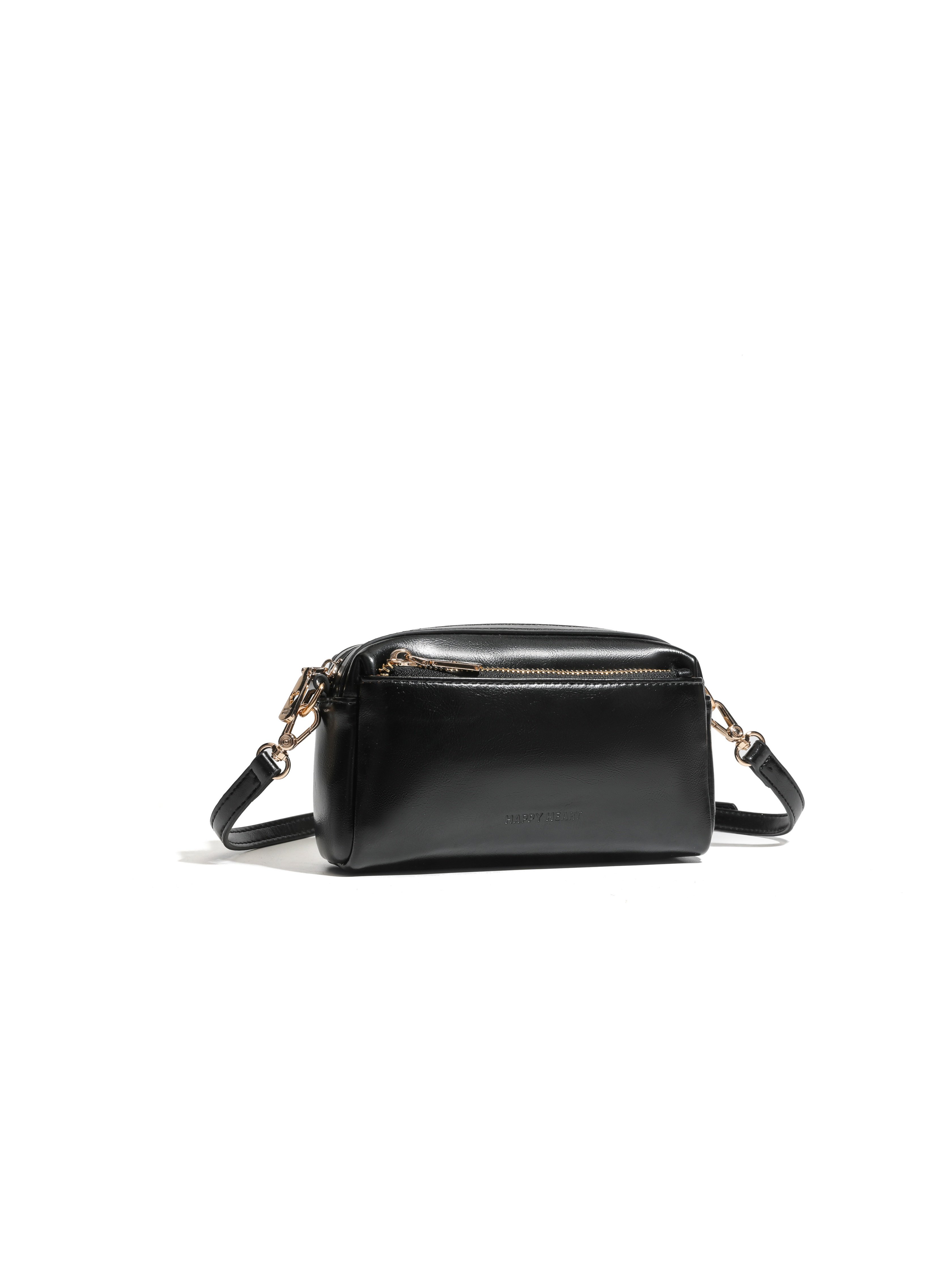 Black Plain Crossbody Bag