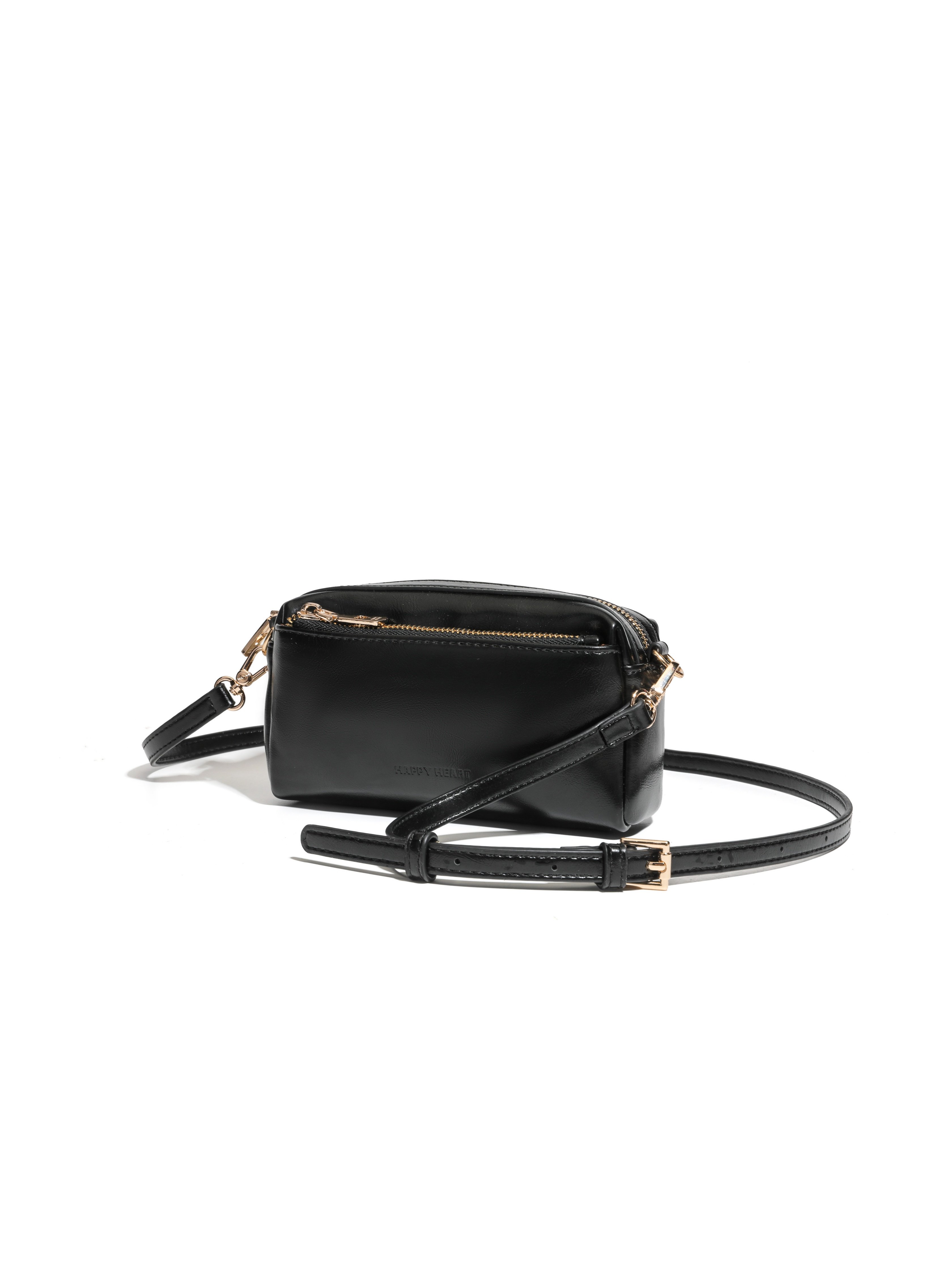 Black Plain Crossbody Bag