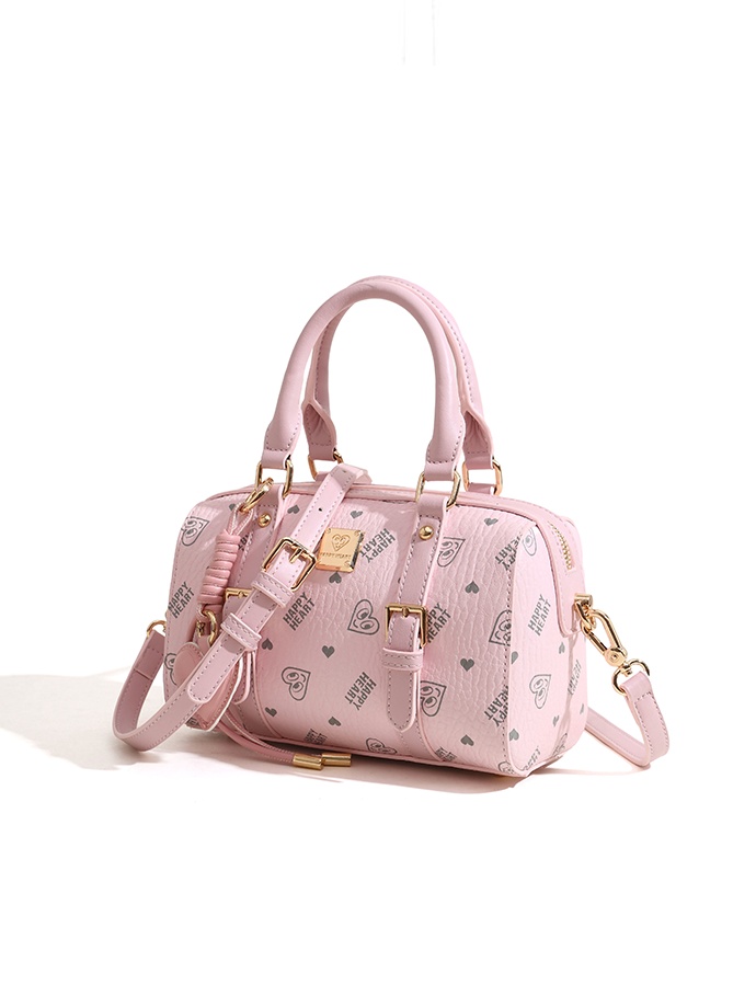 Pink Heart Print Crossbody Bag