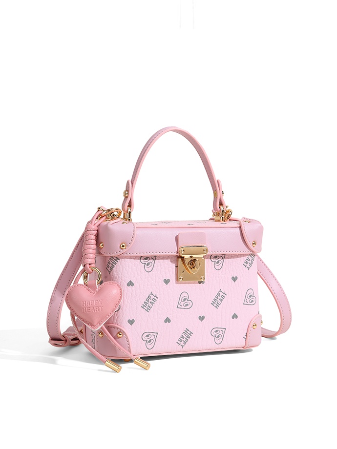 Pink Happy Heart Crossbody Bag