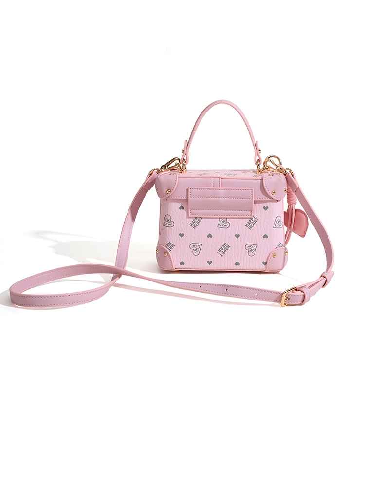 Pink Happy Heart Crossbody Bag